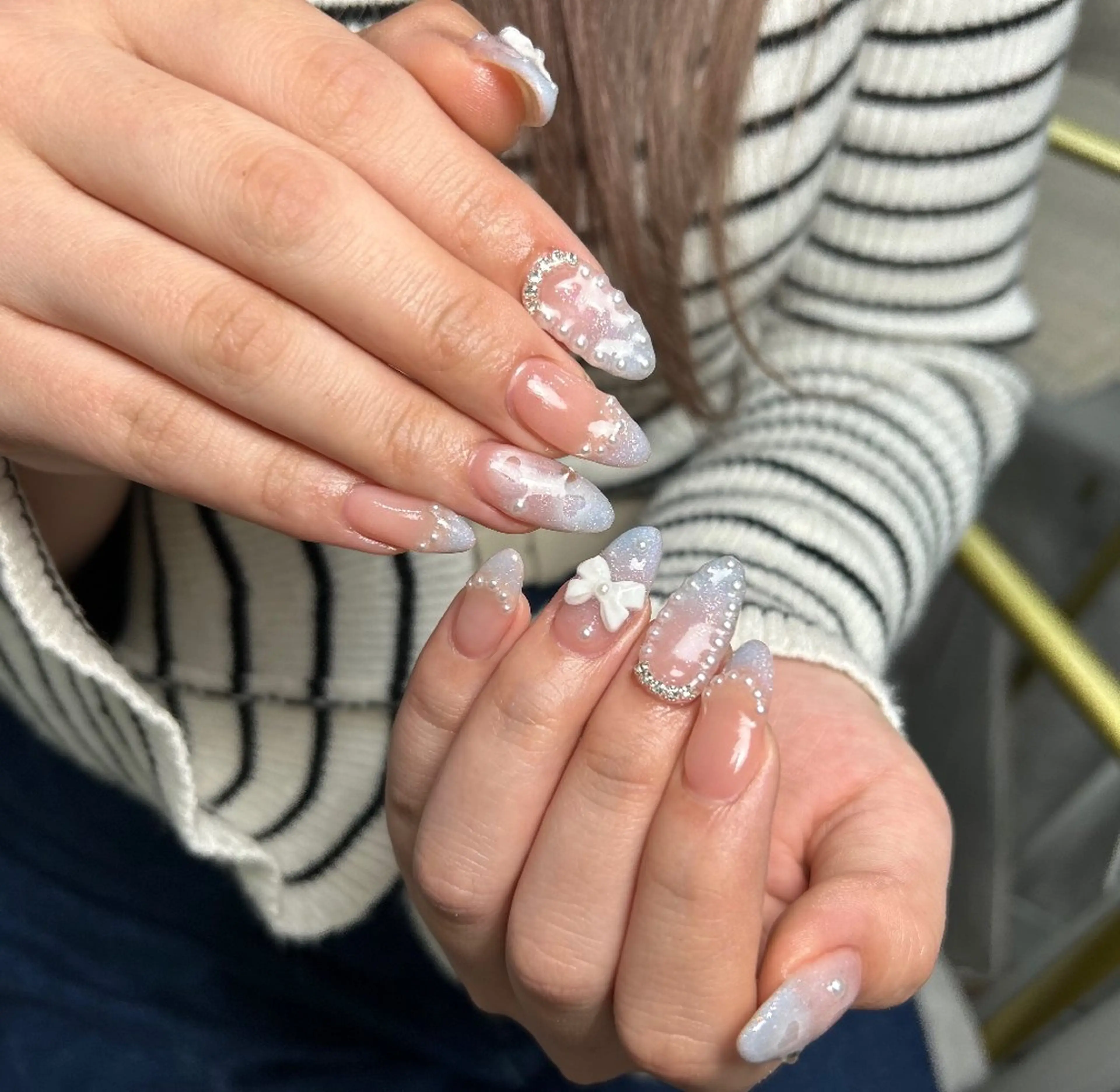 ネイル クリアネイル フラッシュネイル フットネイル フレンチネイル ジェルネイル ハンドネイル UM Nail Salonのネイルデザイン