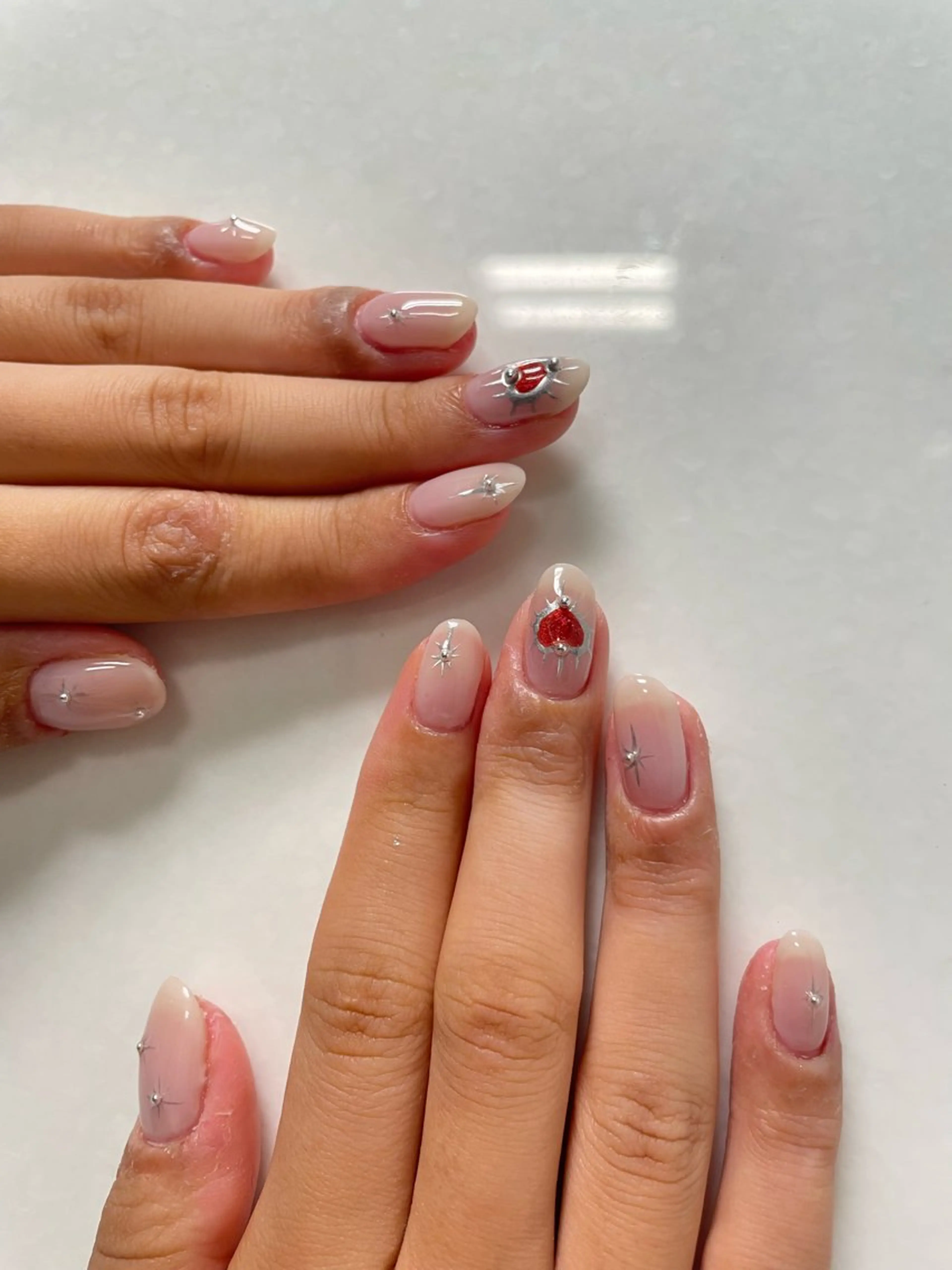 ネイル ミディアムネイル メンズネイル ‪るか/‪透明感 カラー/アレンジのヘアスタイル