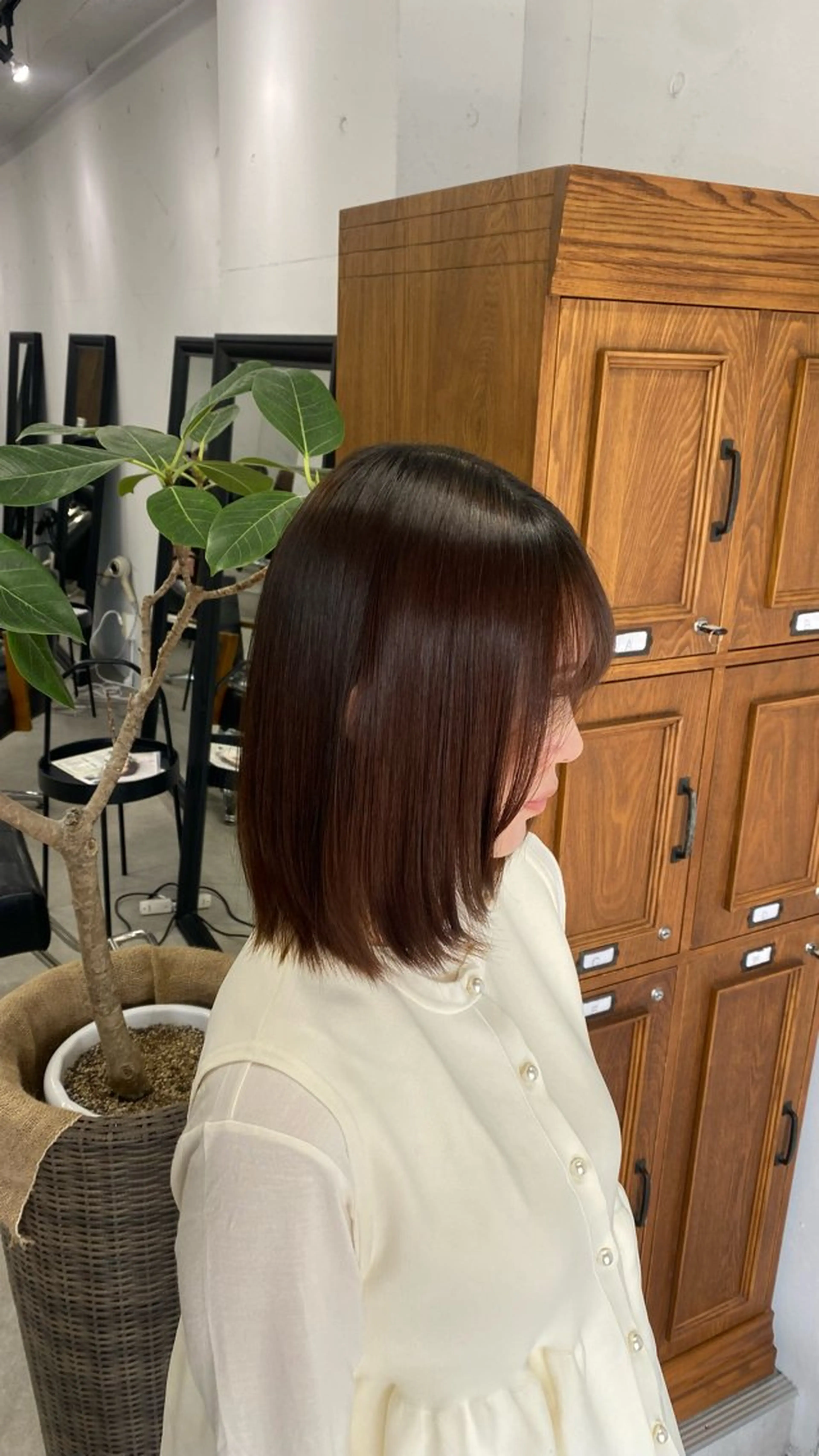 ミディアム 縮毛矯正 縮毛矯正 太田 すず香のヘアスタイル