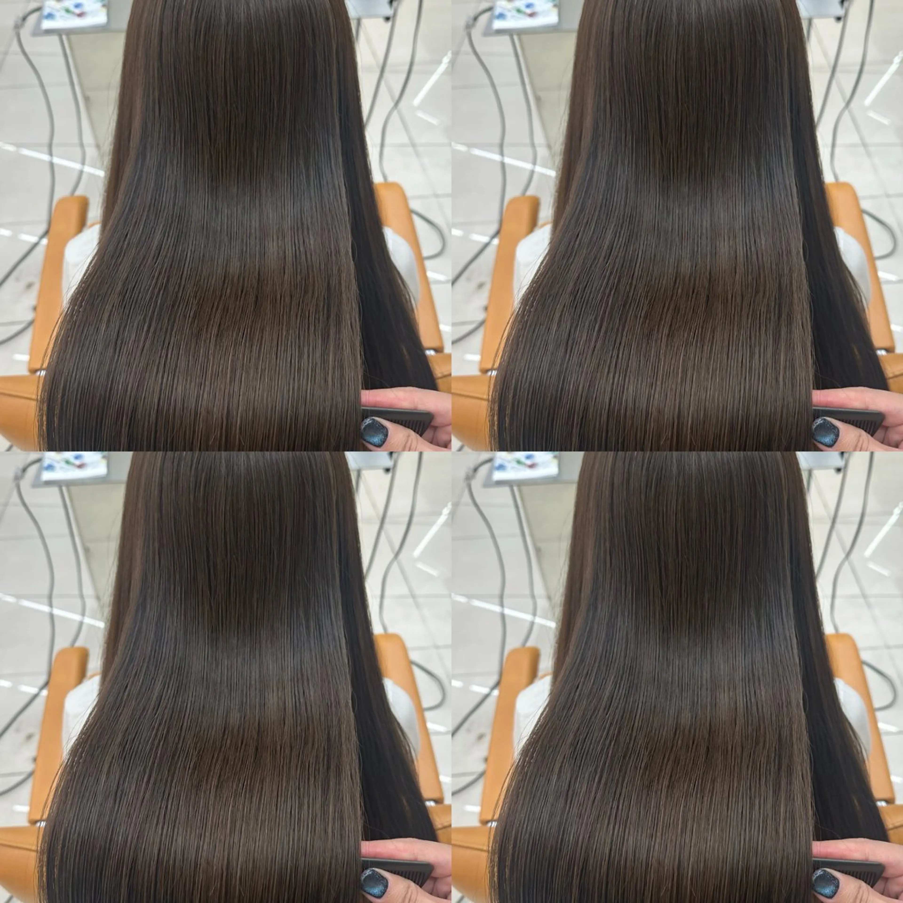 ロング カラー カット ヘアカラー 髪質改善× 白髪ぼかし溝江のヘアスタイル