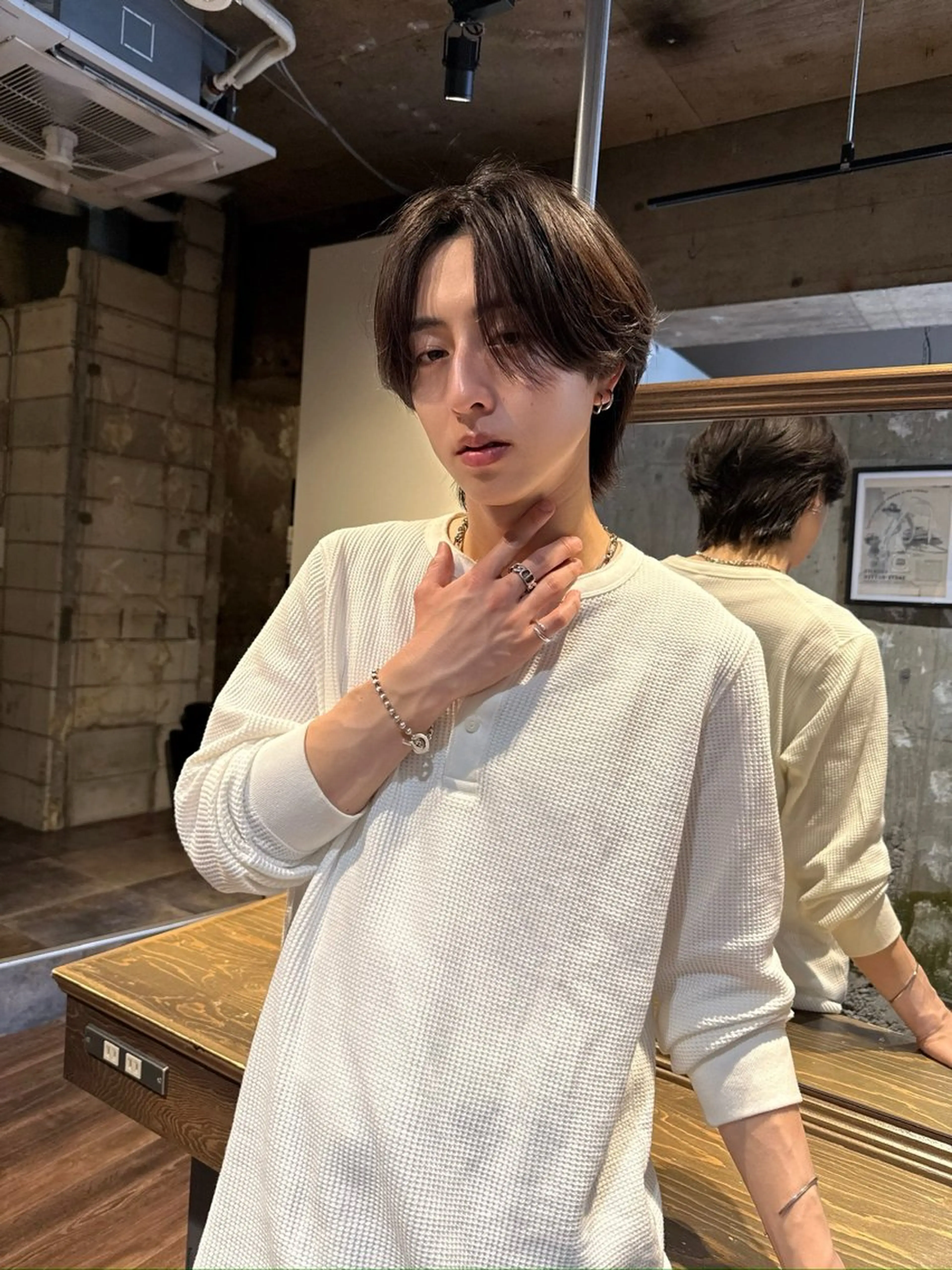 ショート パーマ メンズ センターパート メンズパーマ ニュアンスパーマ メンズ/佐藤 恒輝のヘアスタイル