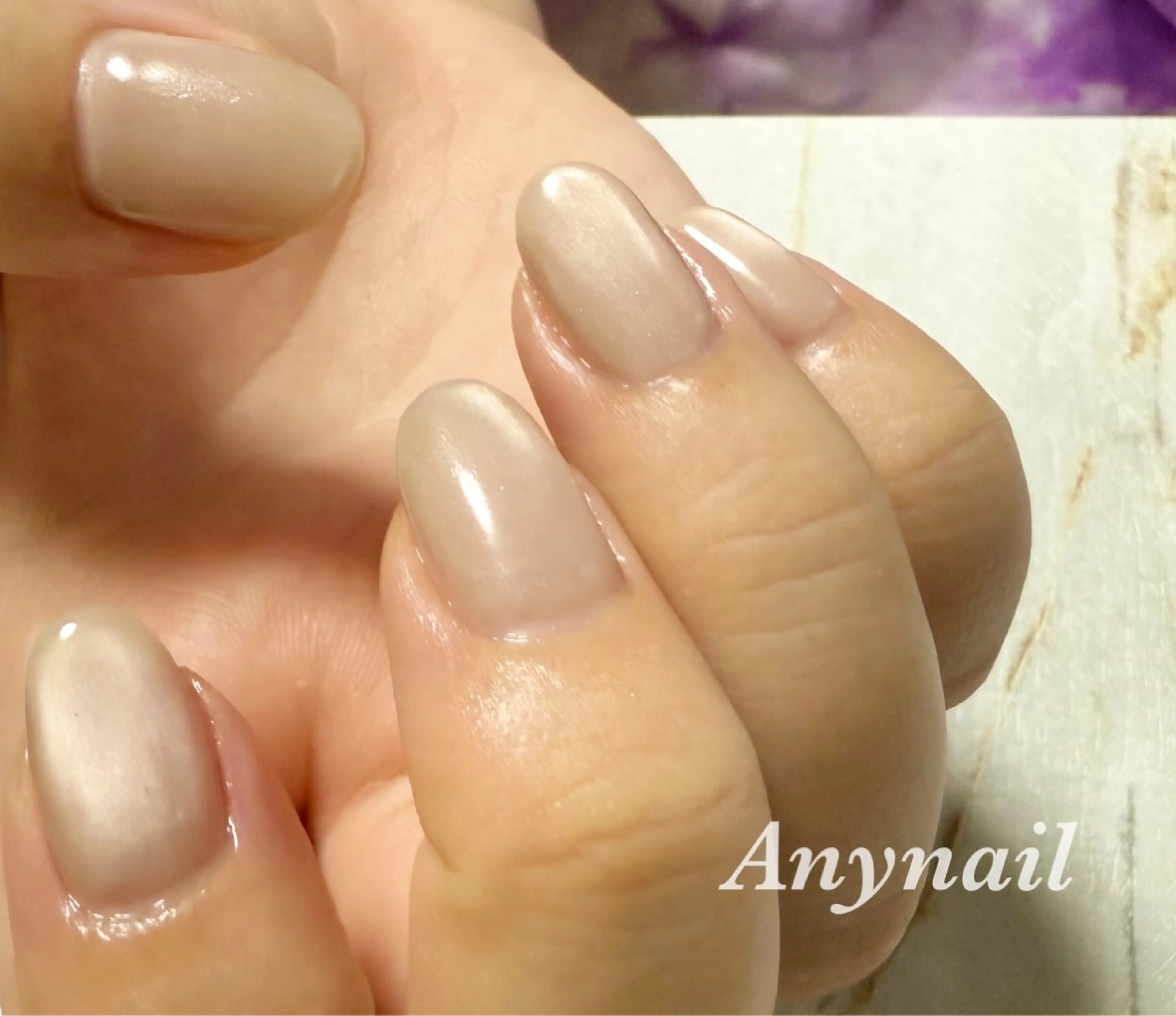 ネイル ブルー マグネットネイル オフィスネイル ワンカラーネイル シンプルネイル ハンドネイル 岩澤 恵子のネイルデザイン