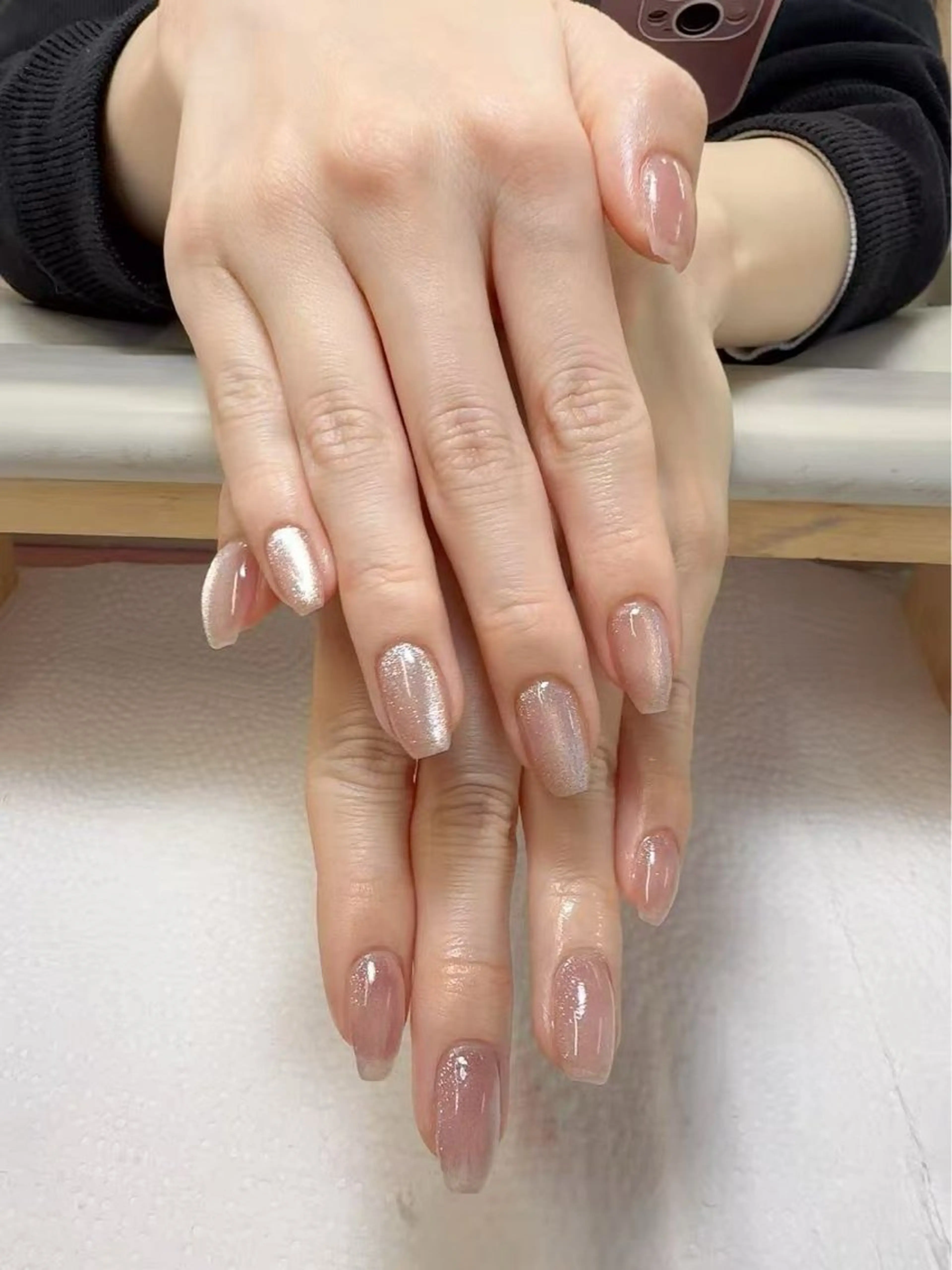 ネイル チークネイル フットネイル フレンチネイル ジェルネイル ガラスフレンチ 柚子 Nikoのネイルデザイン