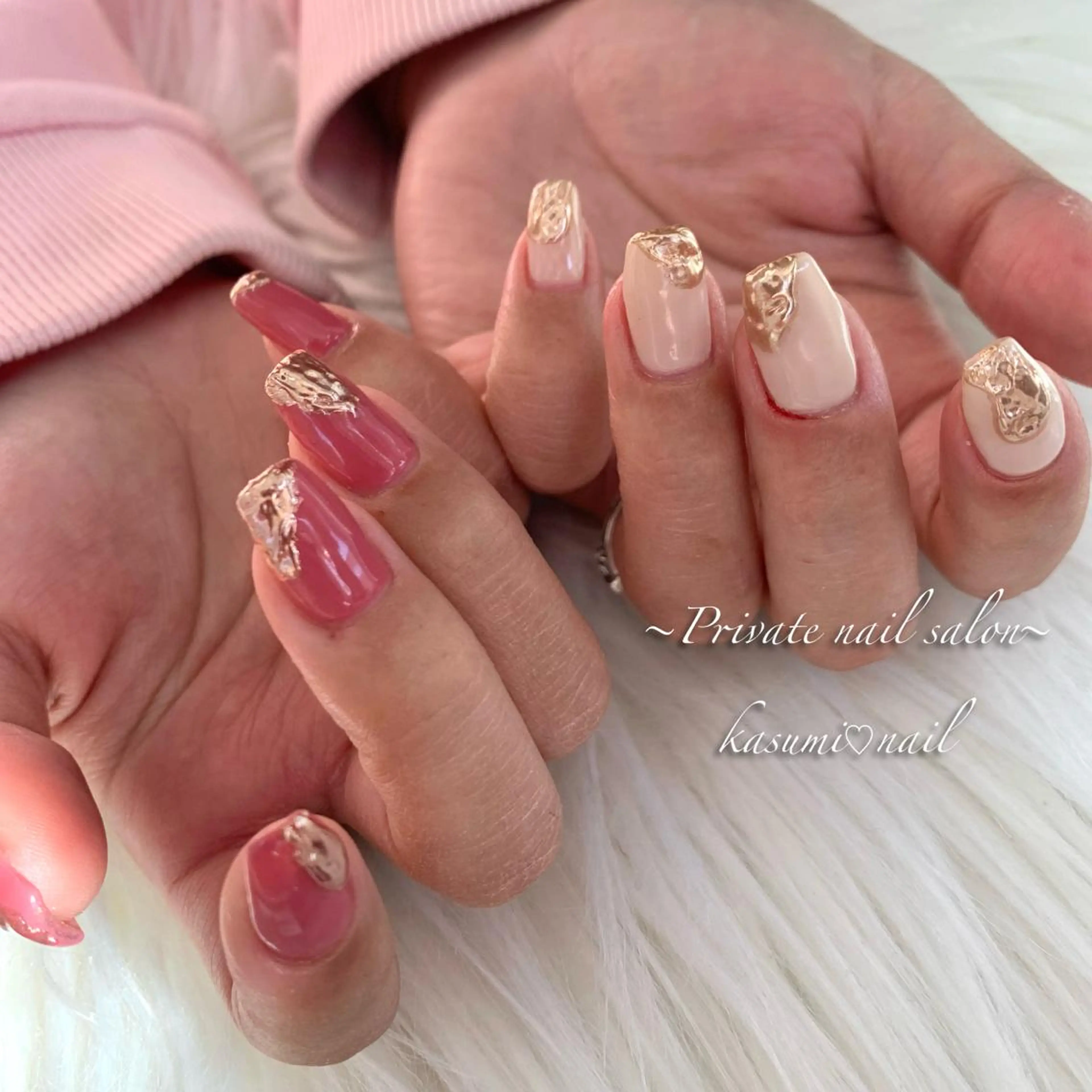 ネイル アートネイル ラメ(グリッター) マグネットネイル ミラーネイル 持ち込み KASUMI♡ Nailのネイルデザイン