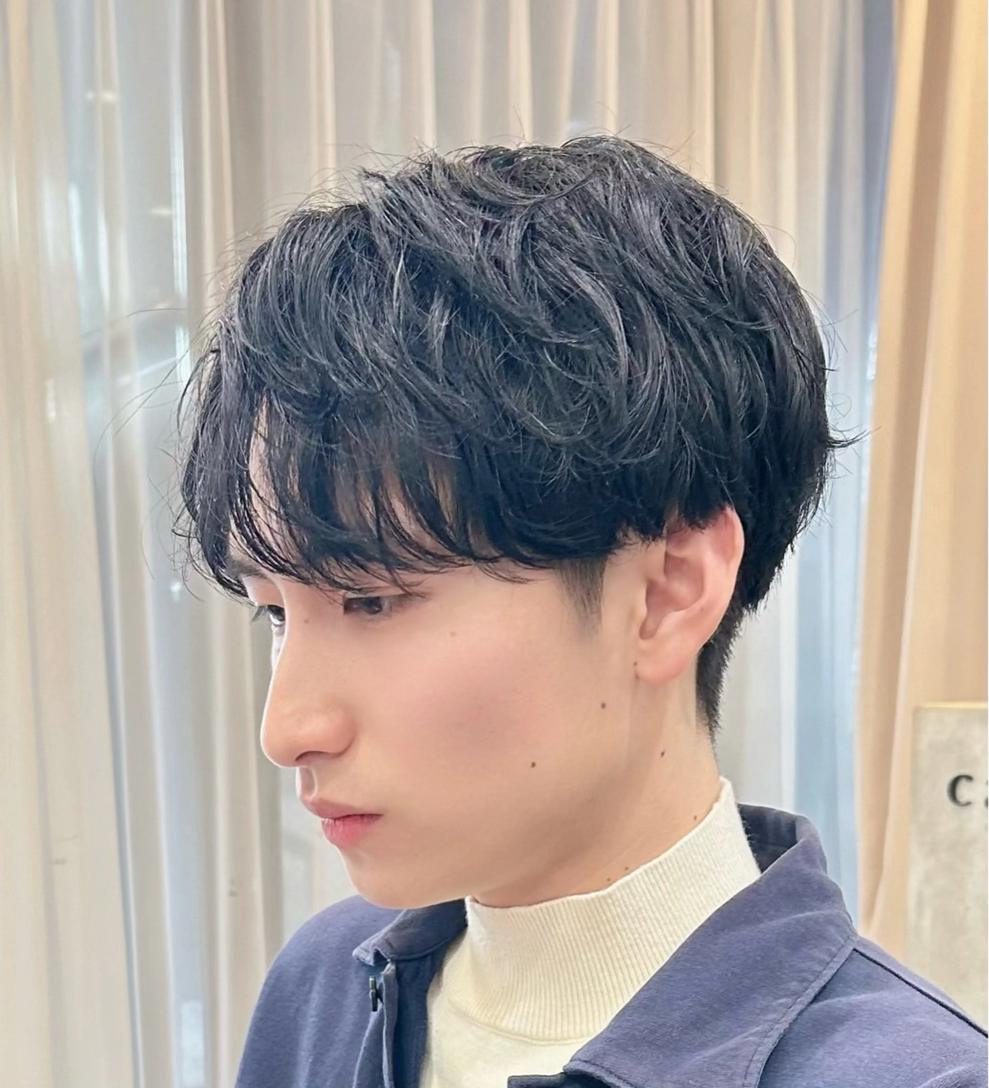 ショート パーマ メンズ calna by ELMO  上ノ井のヘアスタイル