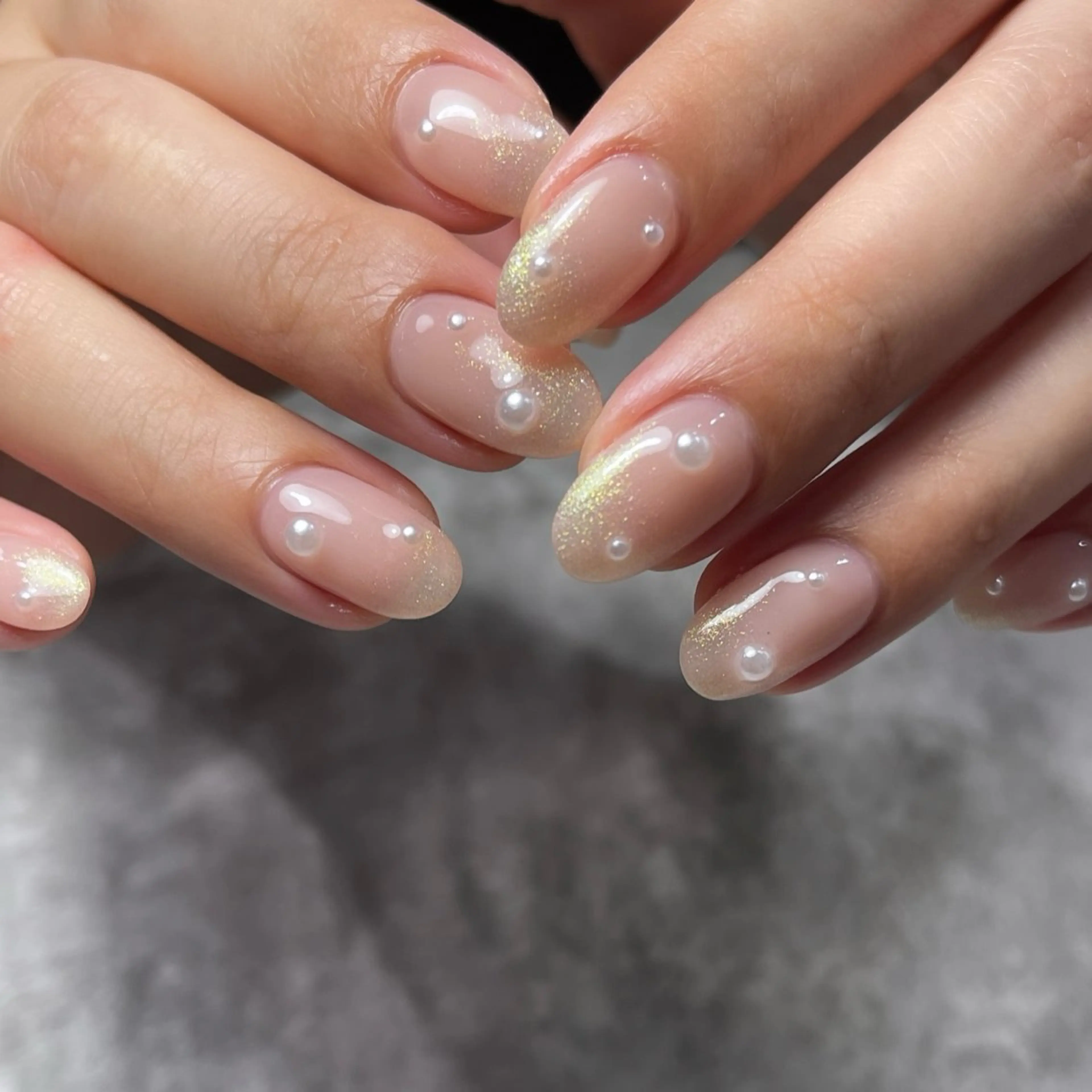 ネイル ラメ(グリッター) ハンドネイル Nailsalon Lebelのネイルデザイン