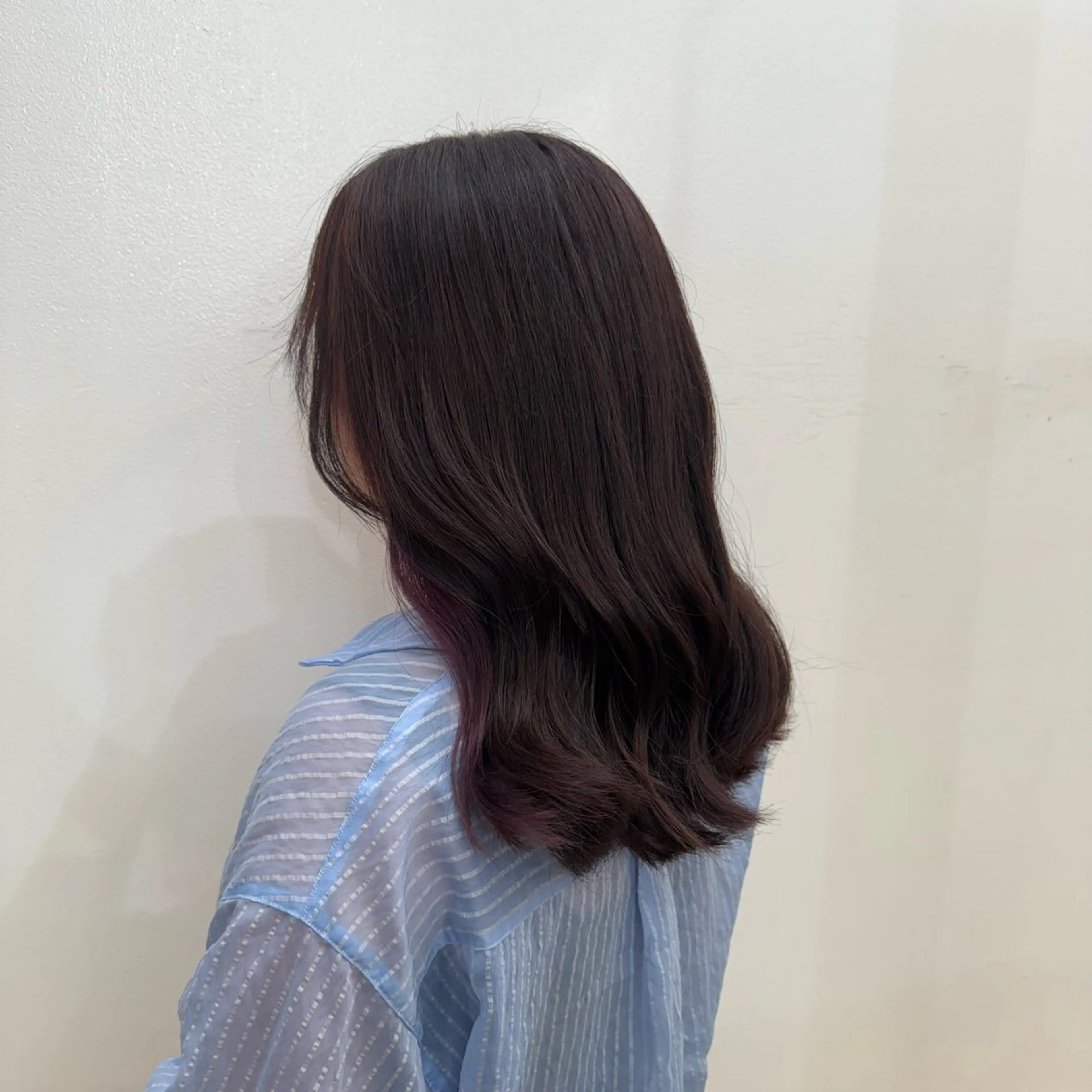 ミディアム カラー ブラウンカラー パープルカラー パープルブラウン ✵ ✯MOMOKA✯ ✵のヘアスタイル