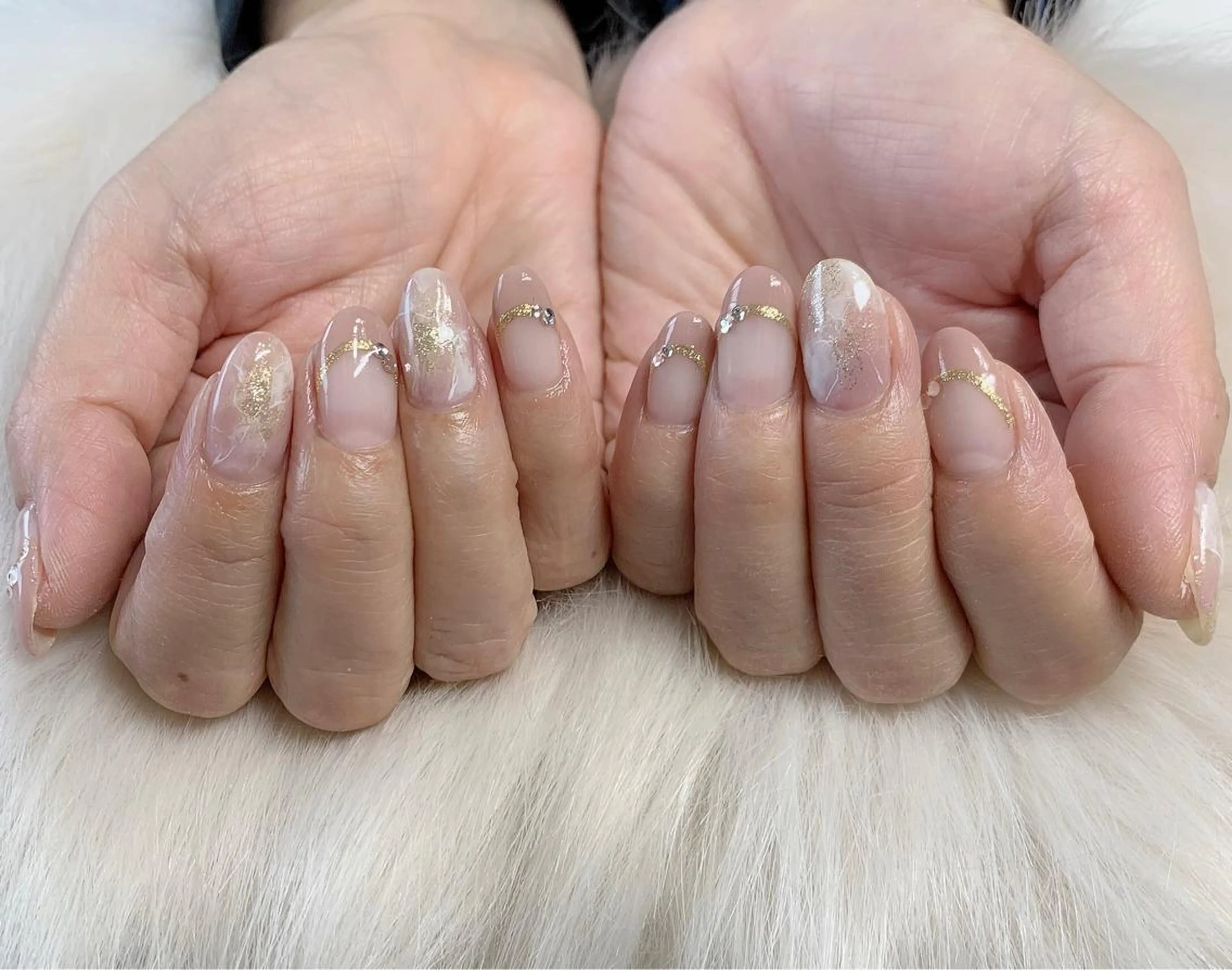 ネイル アートネイル フレンチネイル 大理石ネイル(マーブル) Nail Salon Momoのネイルデザイン