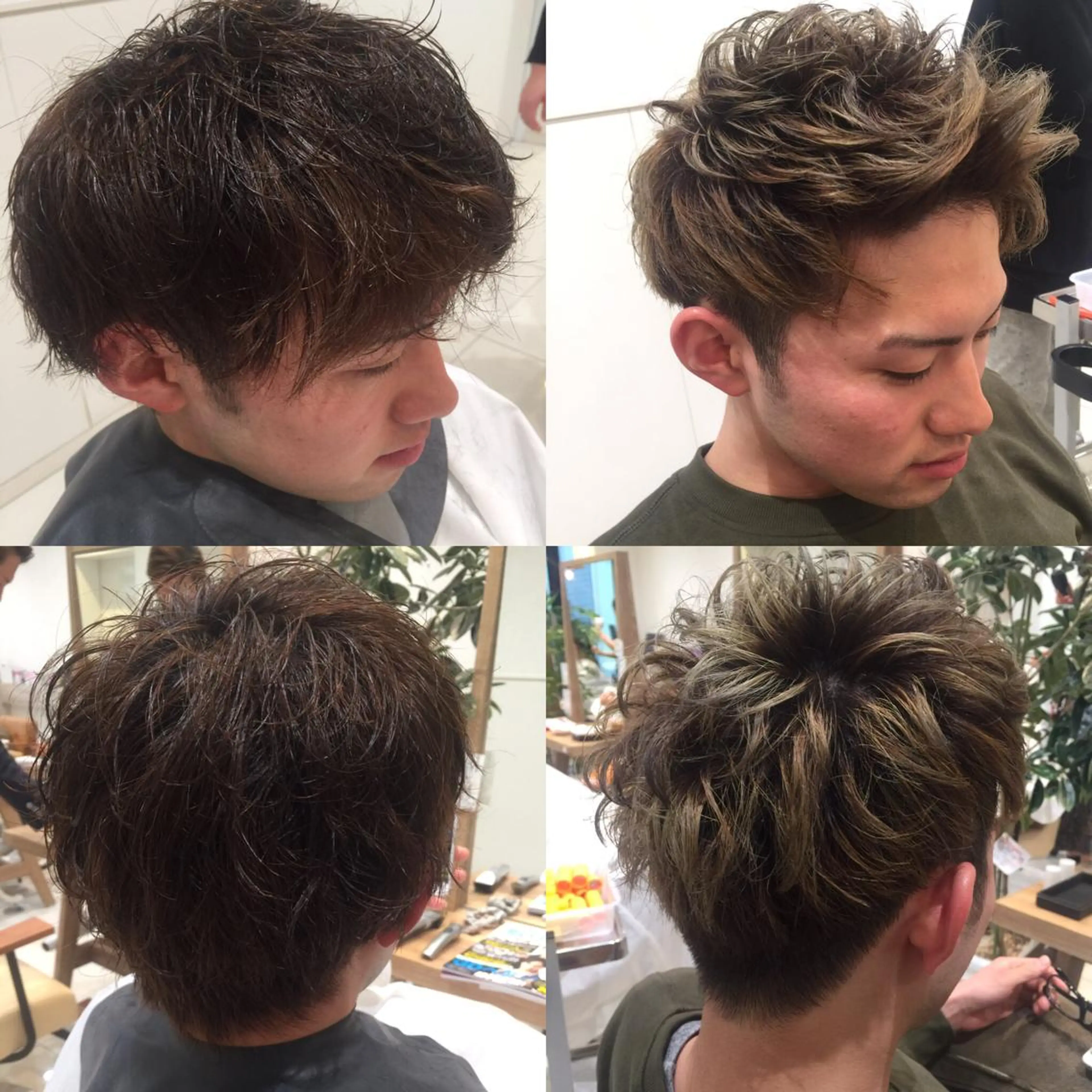 ショート カラー パーマ メンズ メンズブリーチ モヒカン メンズパーマ ブリーチ グラデーションカラー Vir by browのヘアスタイル