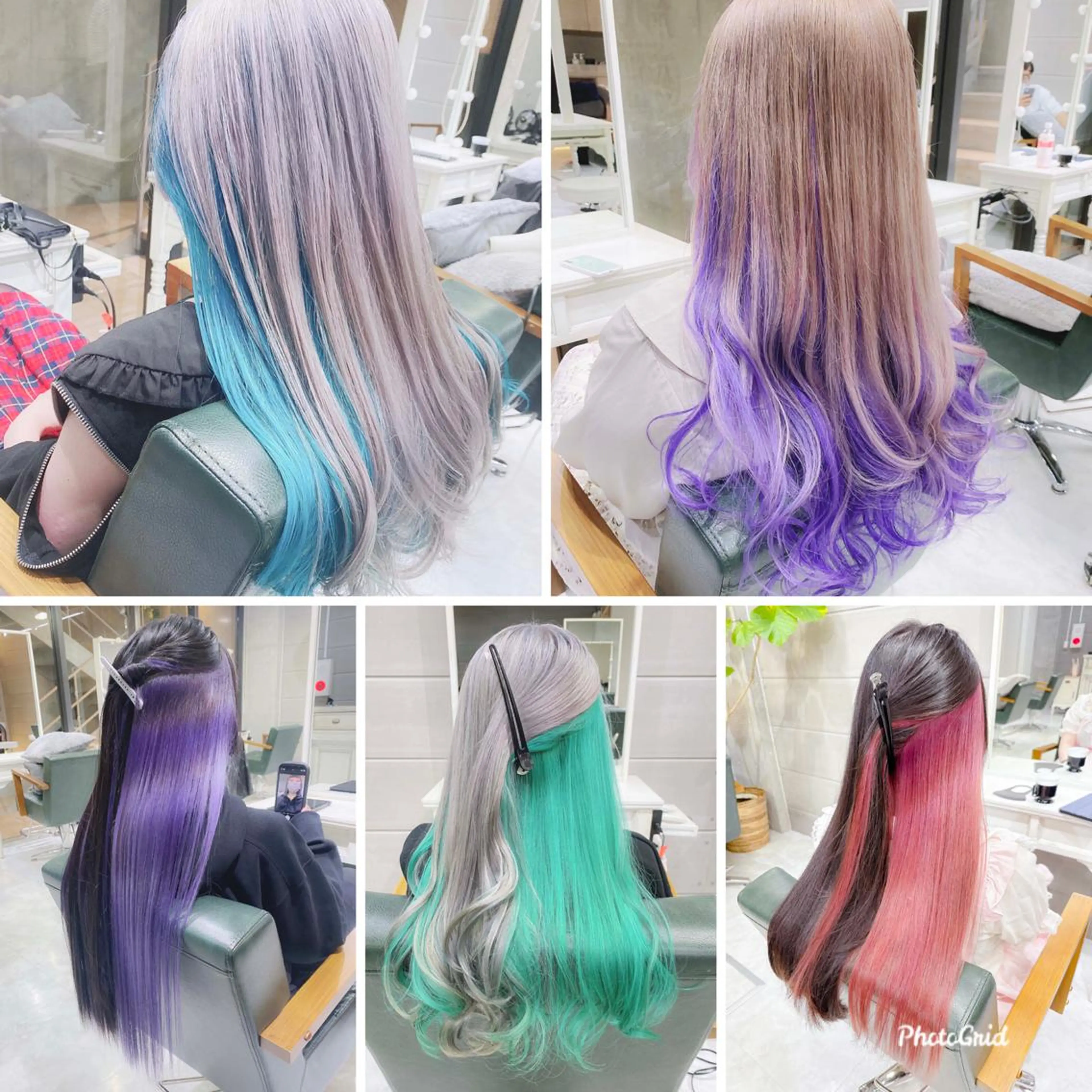 ロング カラー ヘアアレンジ インナーカラー モテ髪透明感❤️ デイズヘアカラーのヘアスタイル