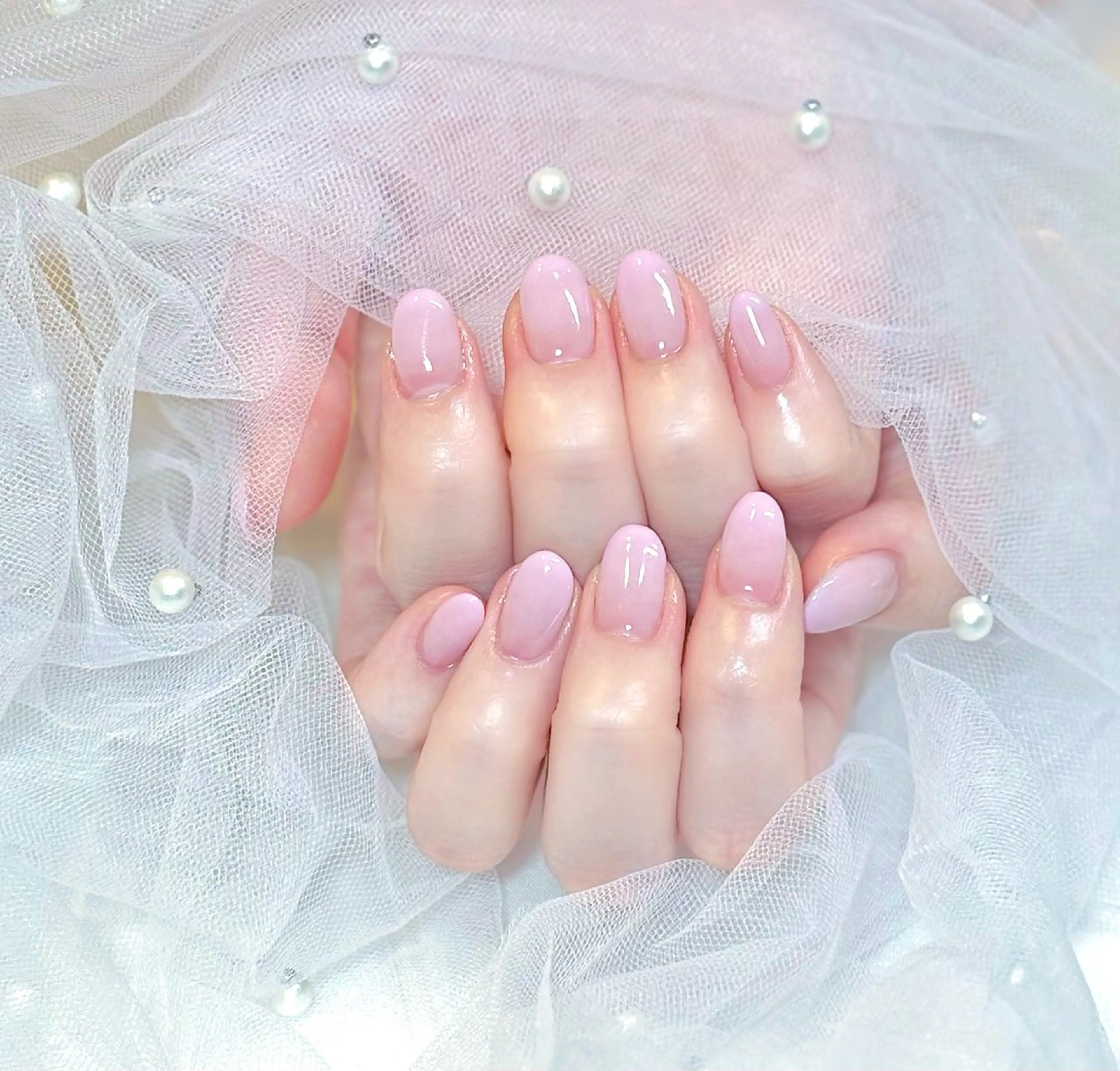 ネイル フレンチネイル ガーリー グラデーション ワンカラーネイル ピンク Chat　noir所属・【chatnoir】 MIYUのネイルデザイン