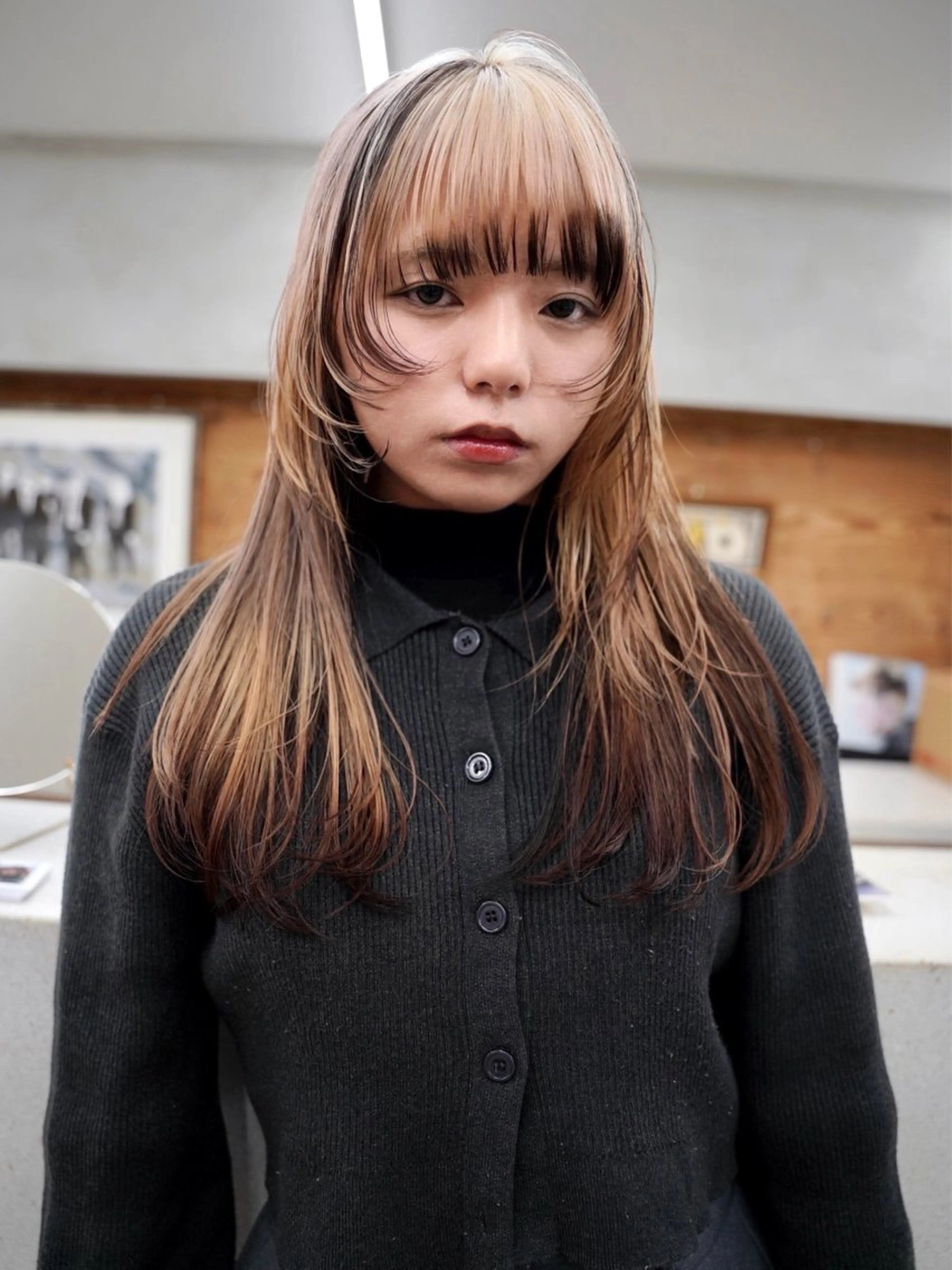 ミディアム カラー デザインカラー オレンジ カット ヘアカラー トリートメント Kaito🐶/ デザイン/レイヤーのヘアスタイル