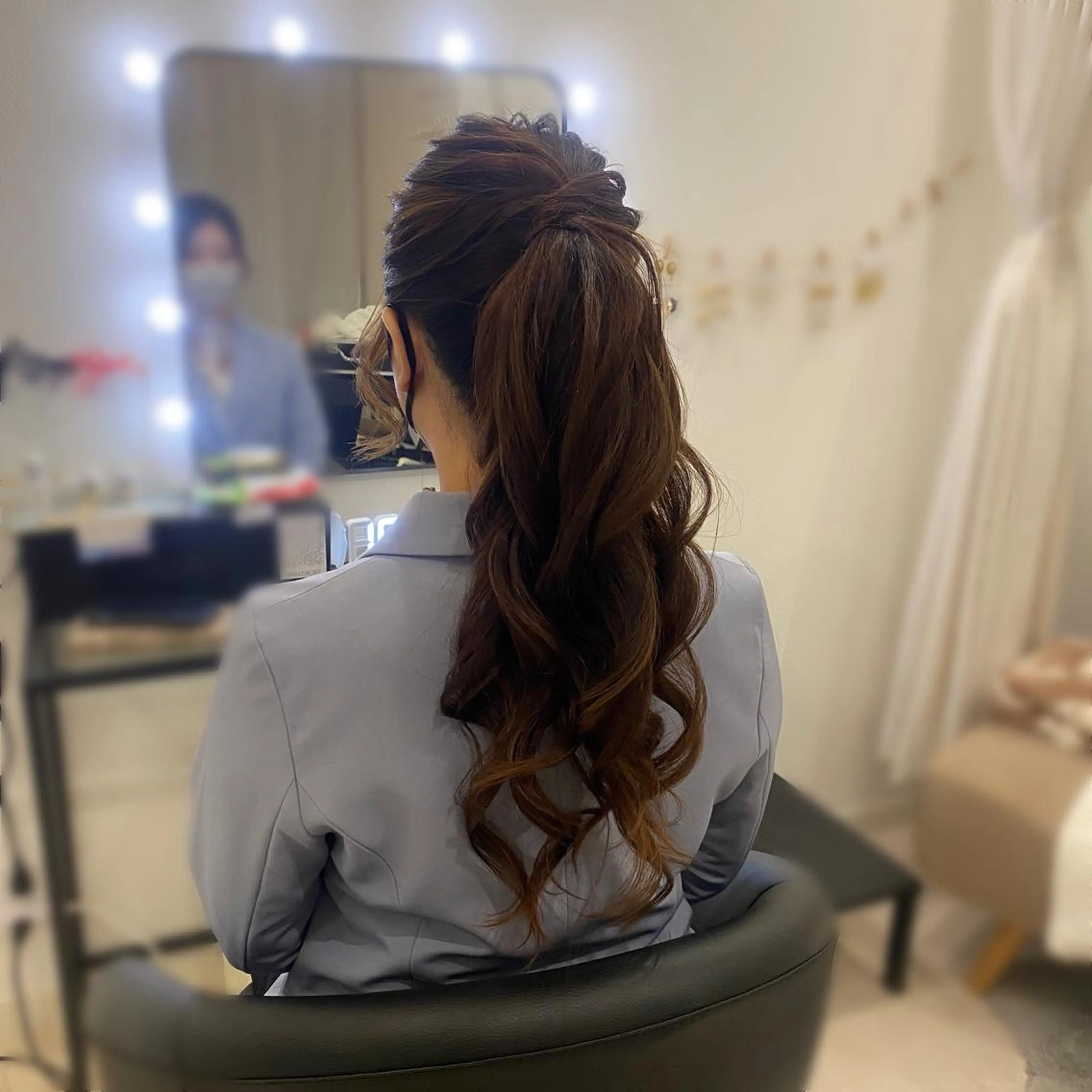 ロング ヘアアレンジ ポニーテール ロング ヘアセット Mikazuki オーナーTeradaのマツエク・マツパデザイン