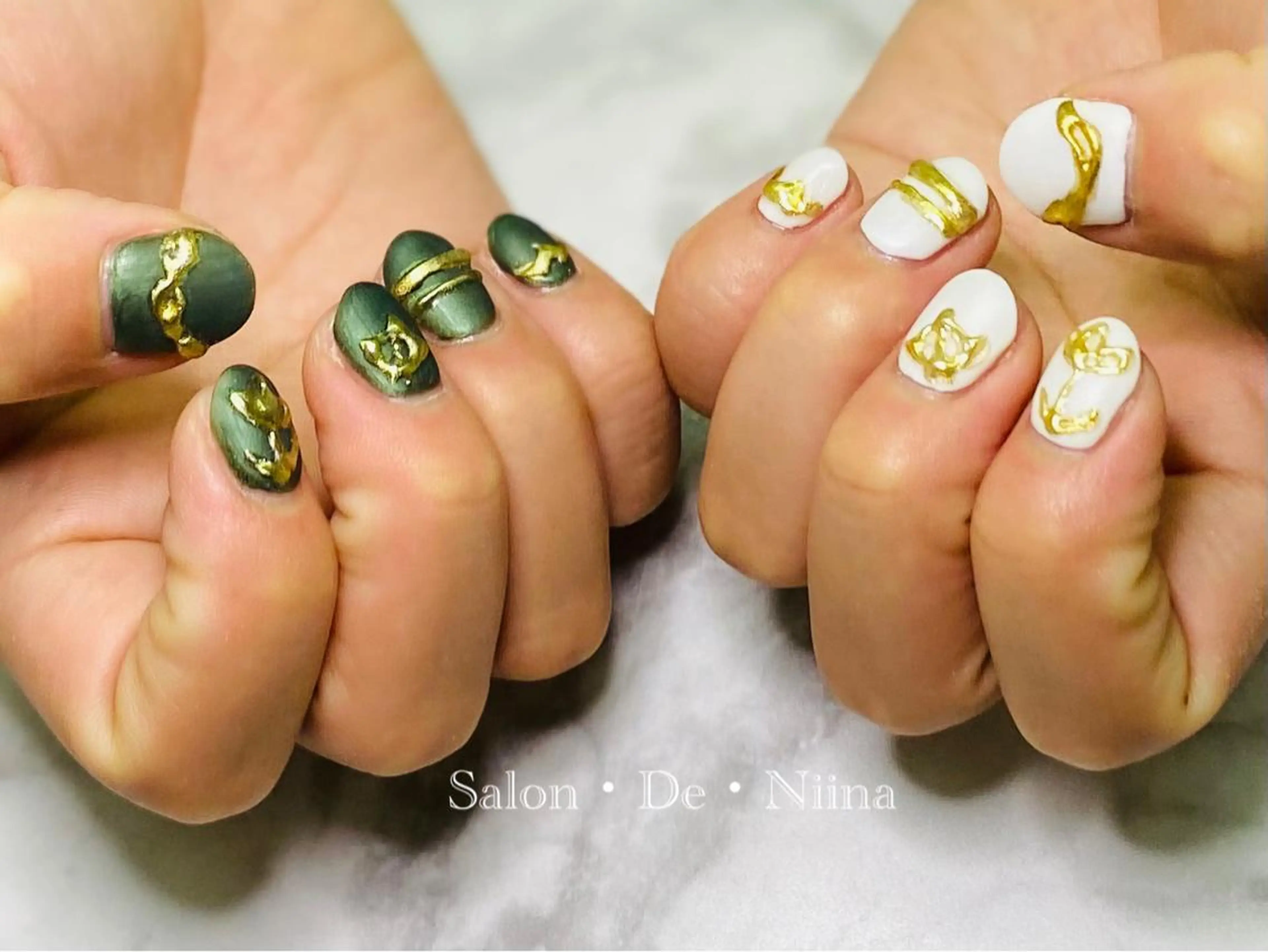 ネイル マットネイル ミラーネイル ボディビルダーSal on.DeNiinaのネイルデザイン