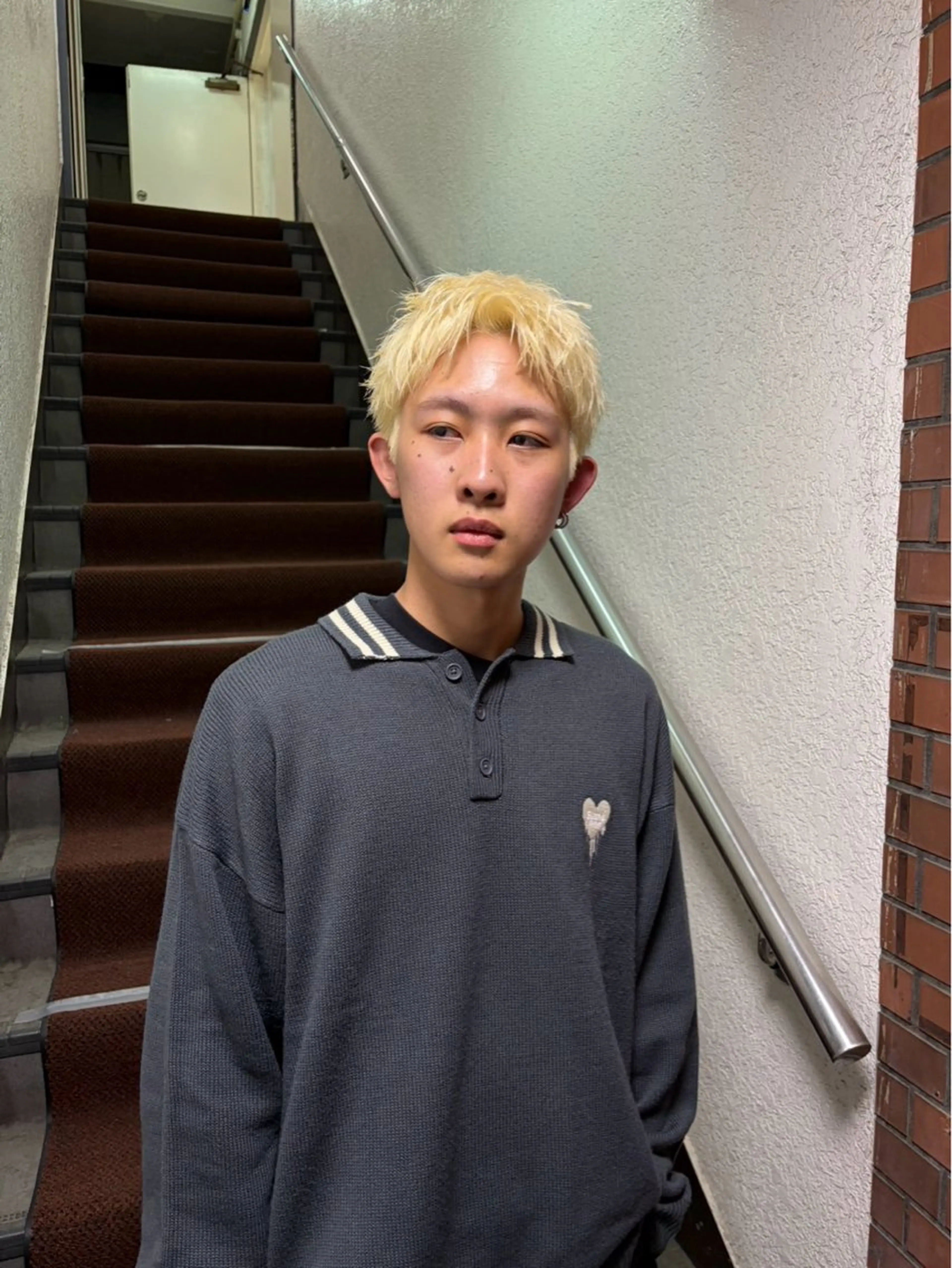 【⚠️ミニモ限定】メンズスパイキーショートカット➕ダブルケアブリーチカラー 10代･20代限定の写真