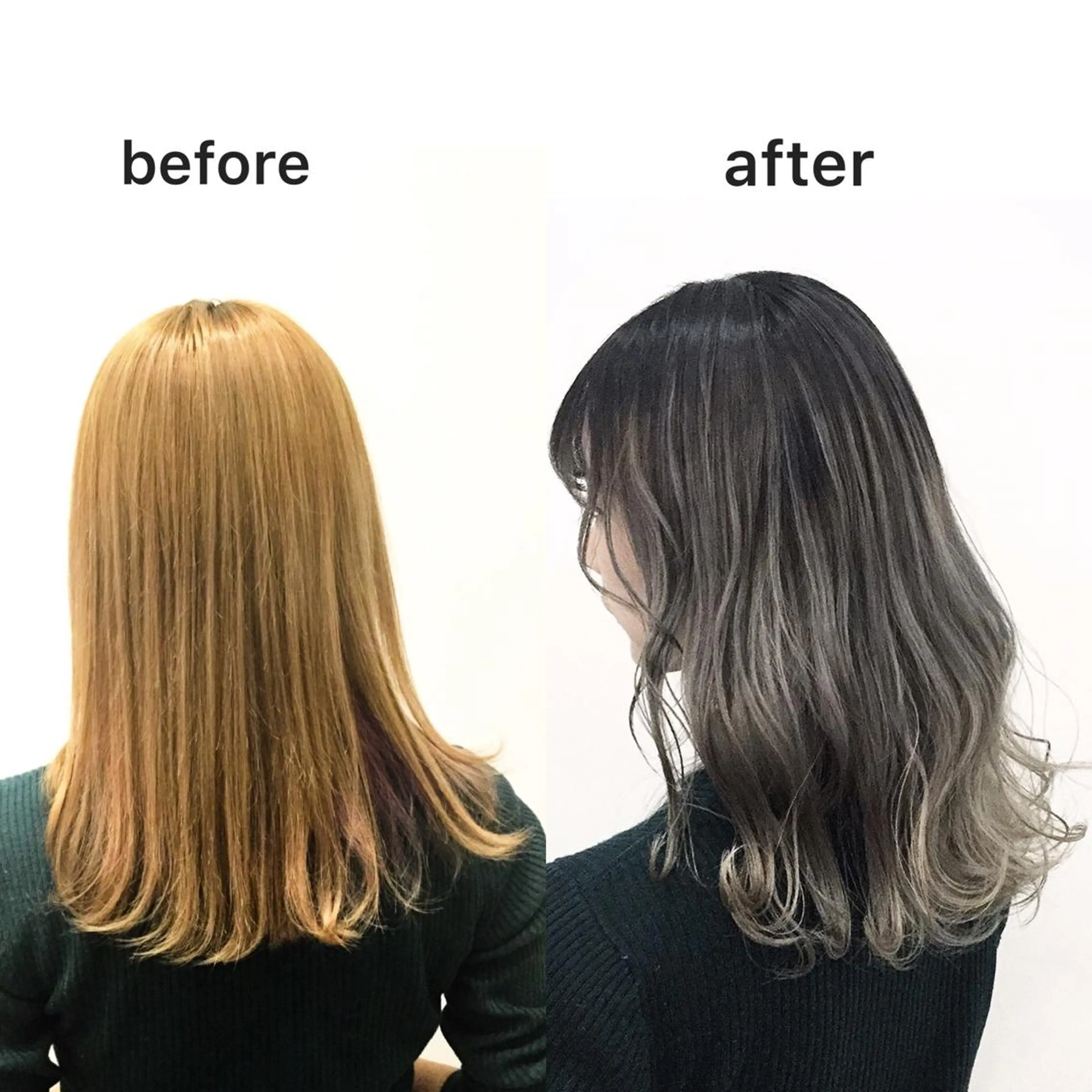 セミロング カラー 髪質改善カラー ショートボブ専門のヘアスタイル