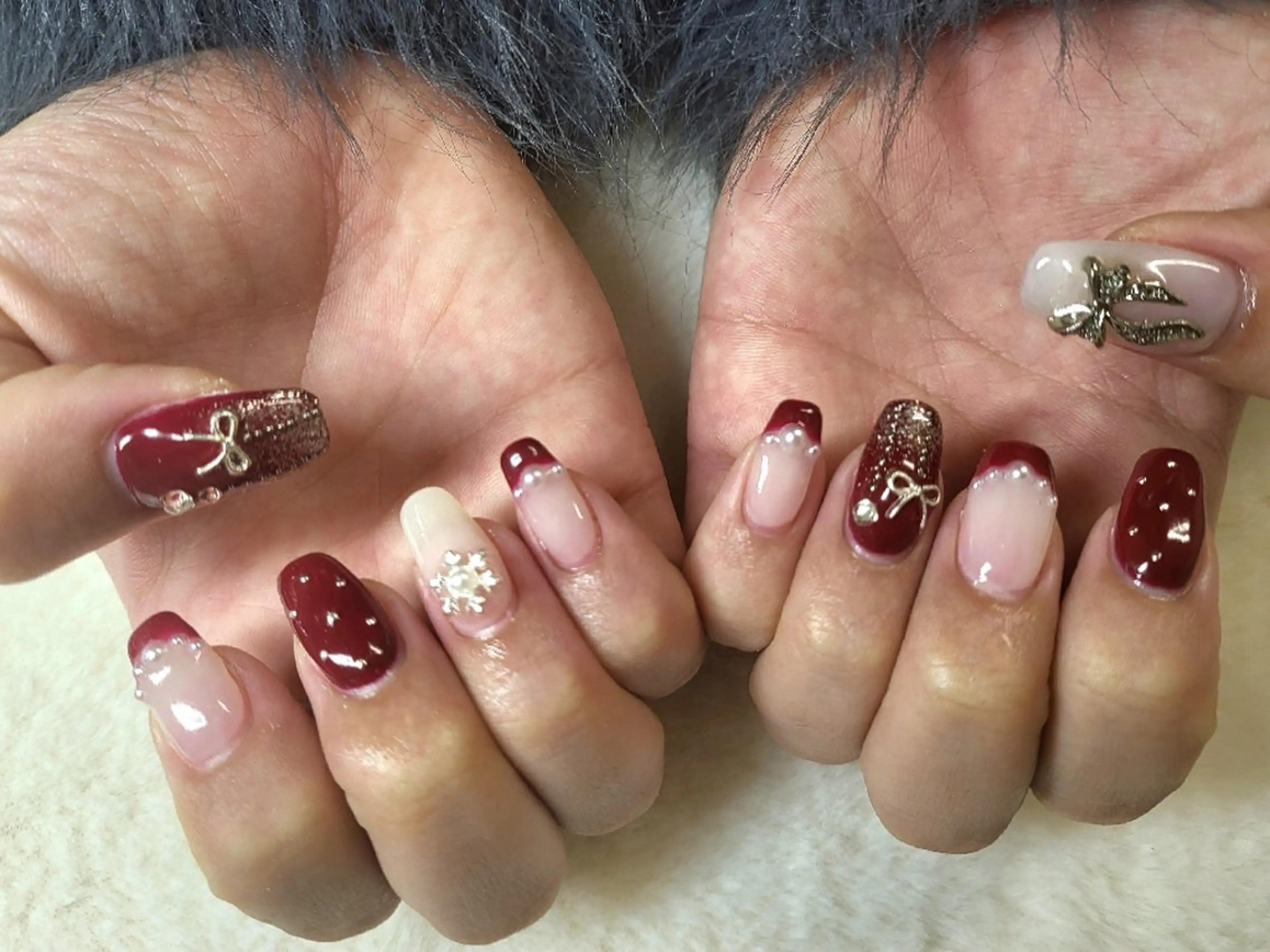 ネイル 冬ネイル ハンドネイル ハンドケア 心斎橋Salon Epokkuのネイルデザイン