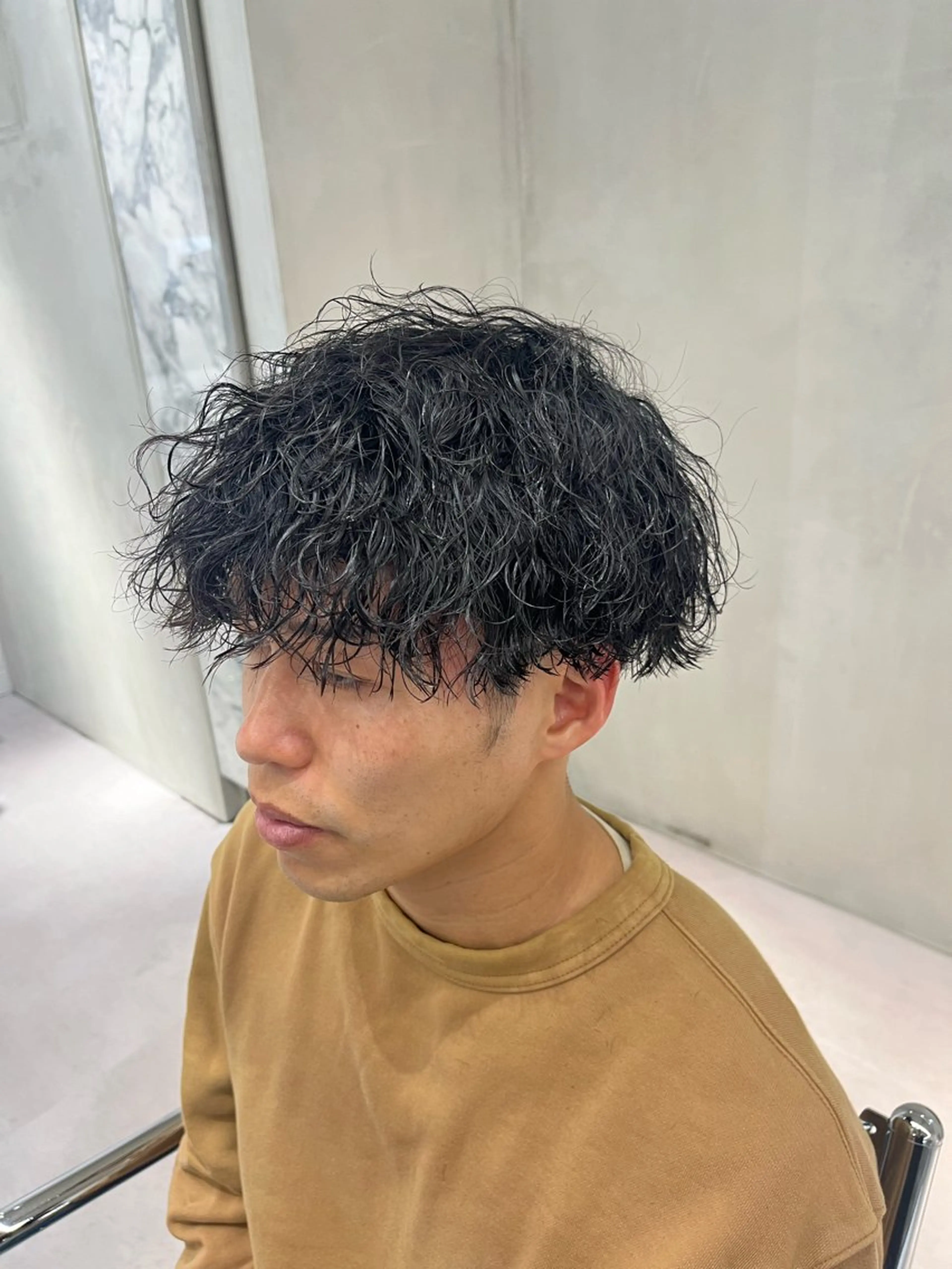 パーマ メンズ ⚡メンズパーマフ ェードカットTomyのヘアスタイル