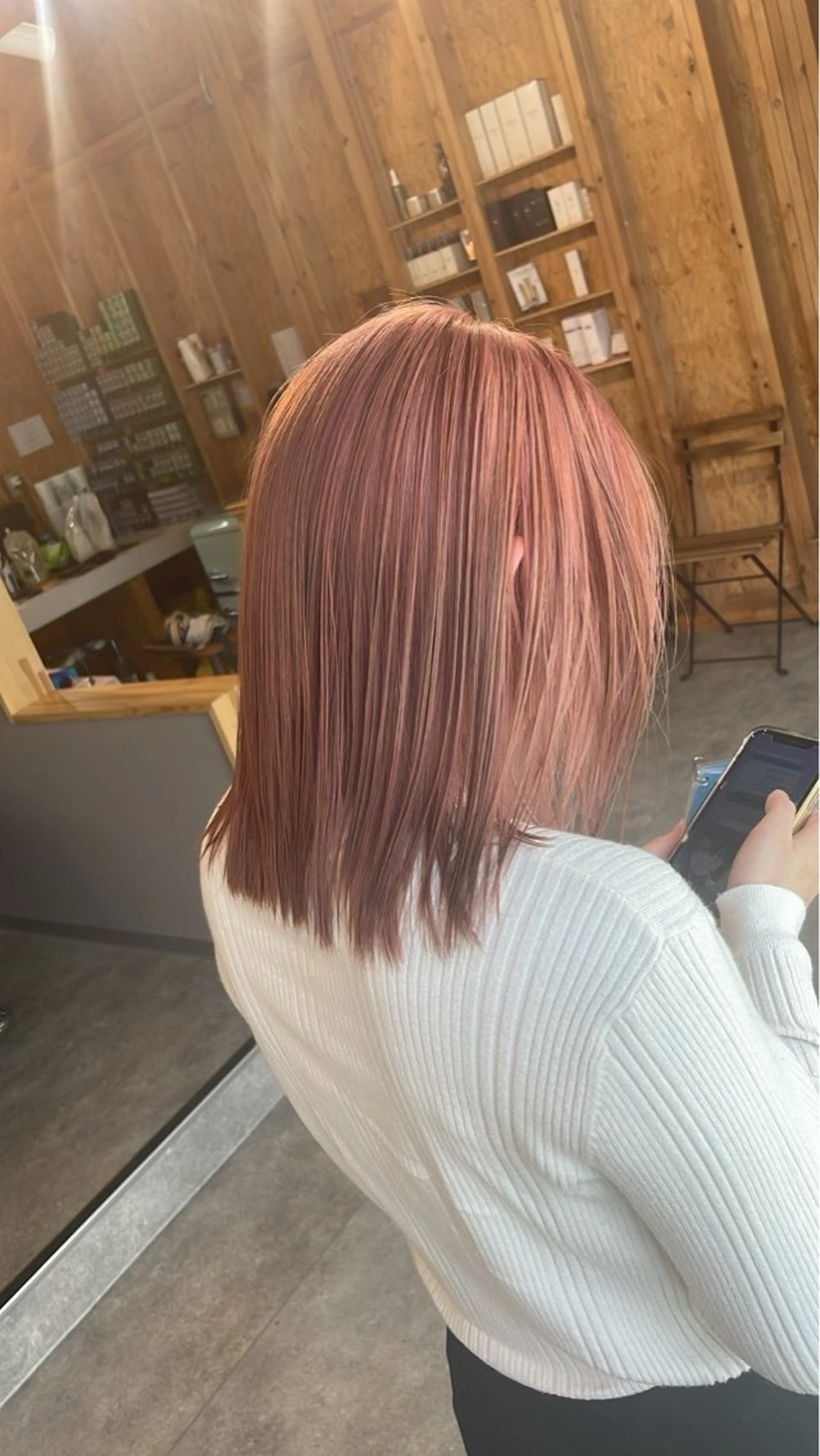 カラー まろみ暖色×ボブ ×chia🕯のヘアスタイル