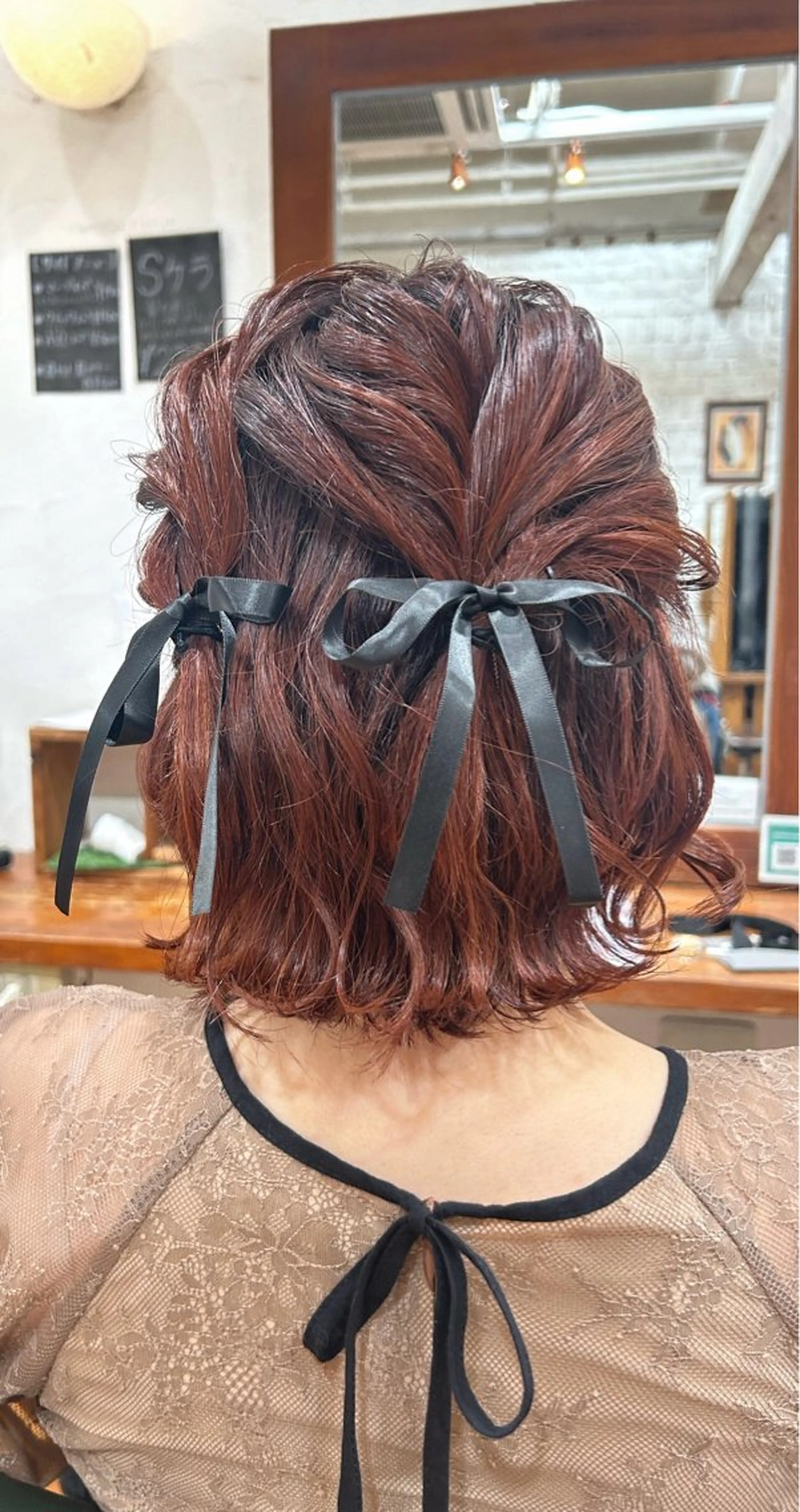 ミディアム ヘアアレンジ ボブ ヘアセット ✂︎店長✂︎ ちさきのヘアスタイル