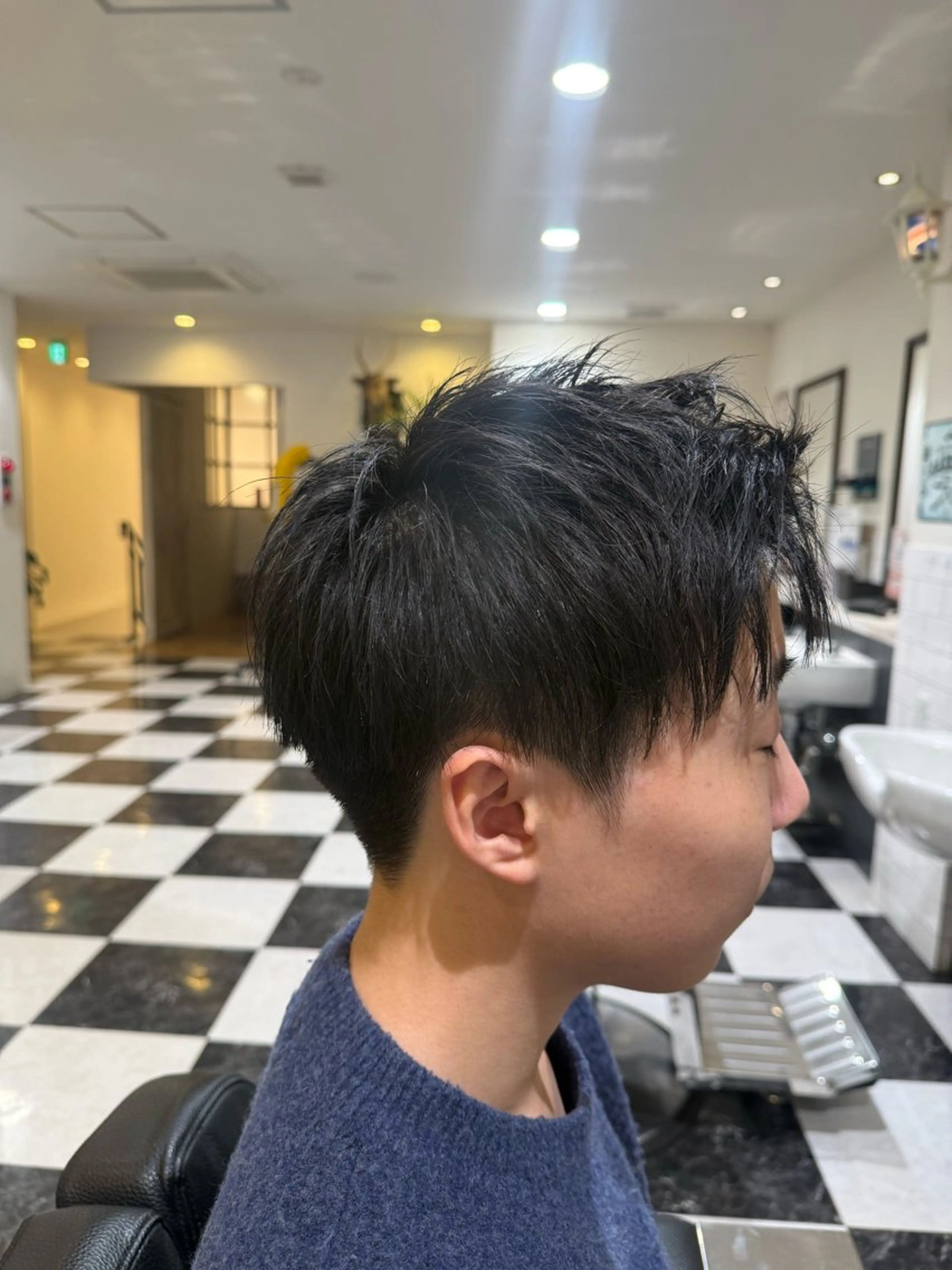 ミディアム メンズ 似合わせカットパーマ 長峯丈士のヘアスタイル