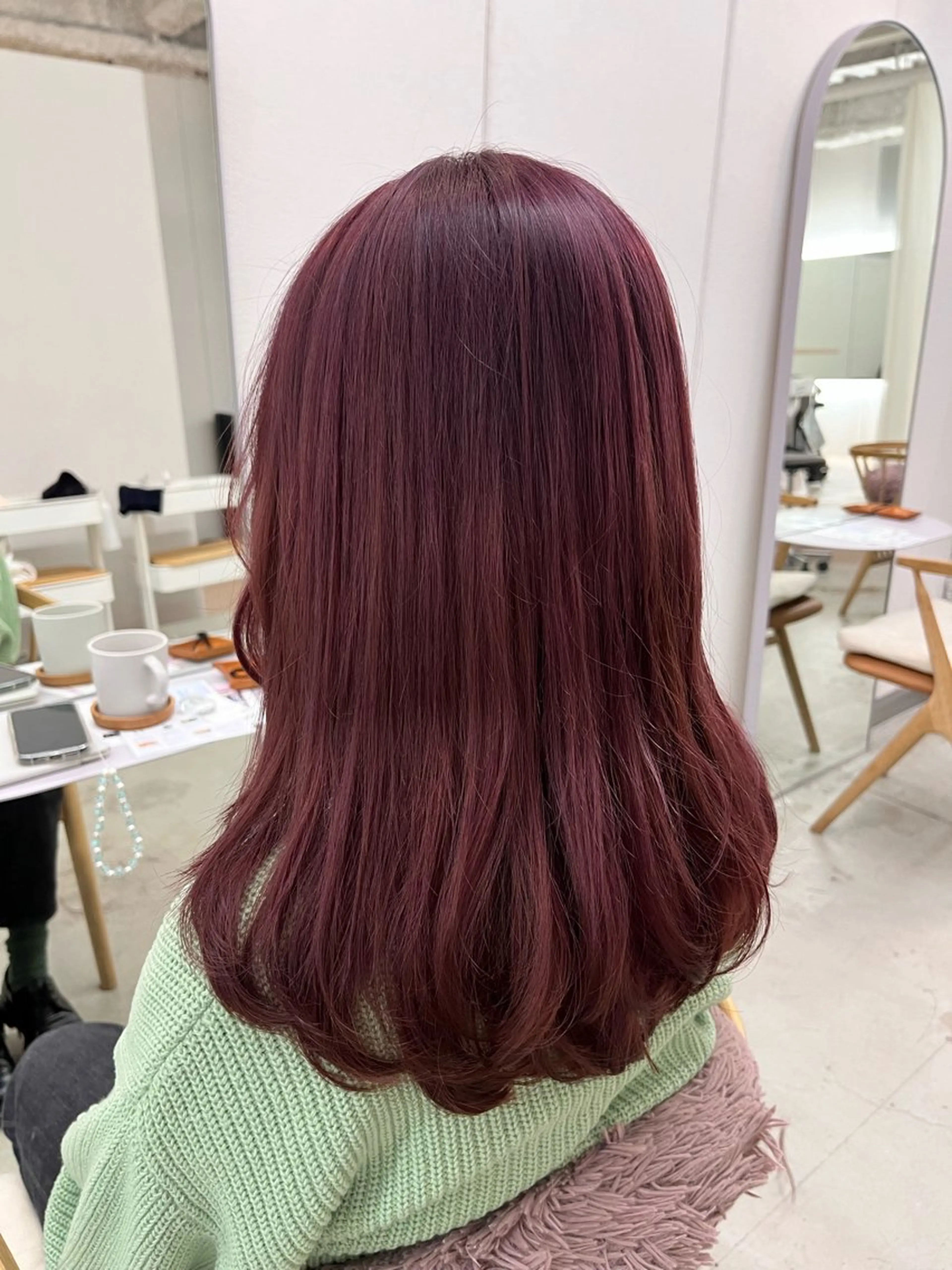 セミロング カラー レイヤーカット 暖色カラー／ ヘアセット🌛櫻井舞のヘアスタイル