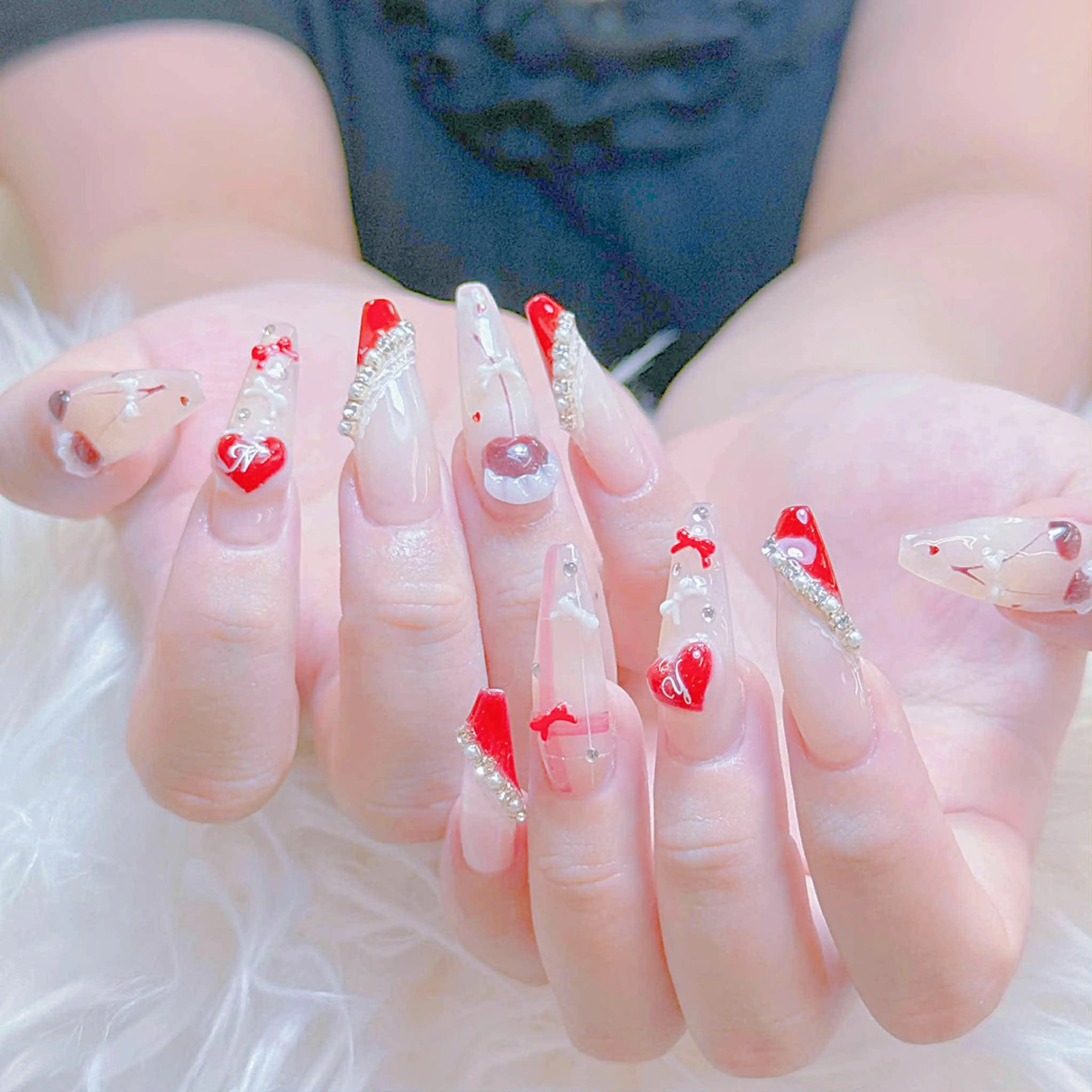 ネイル チークネイル 長さ出し フラッシュネイル フレンチネイル グラデーション ハンドネイル AN NAIL SALONのネイルデザイン