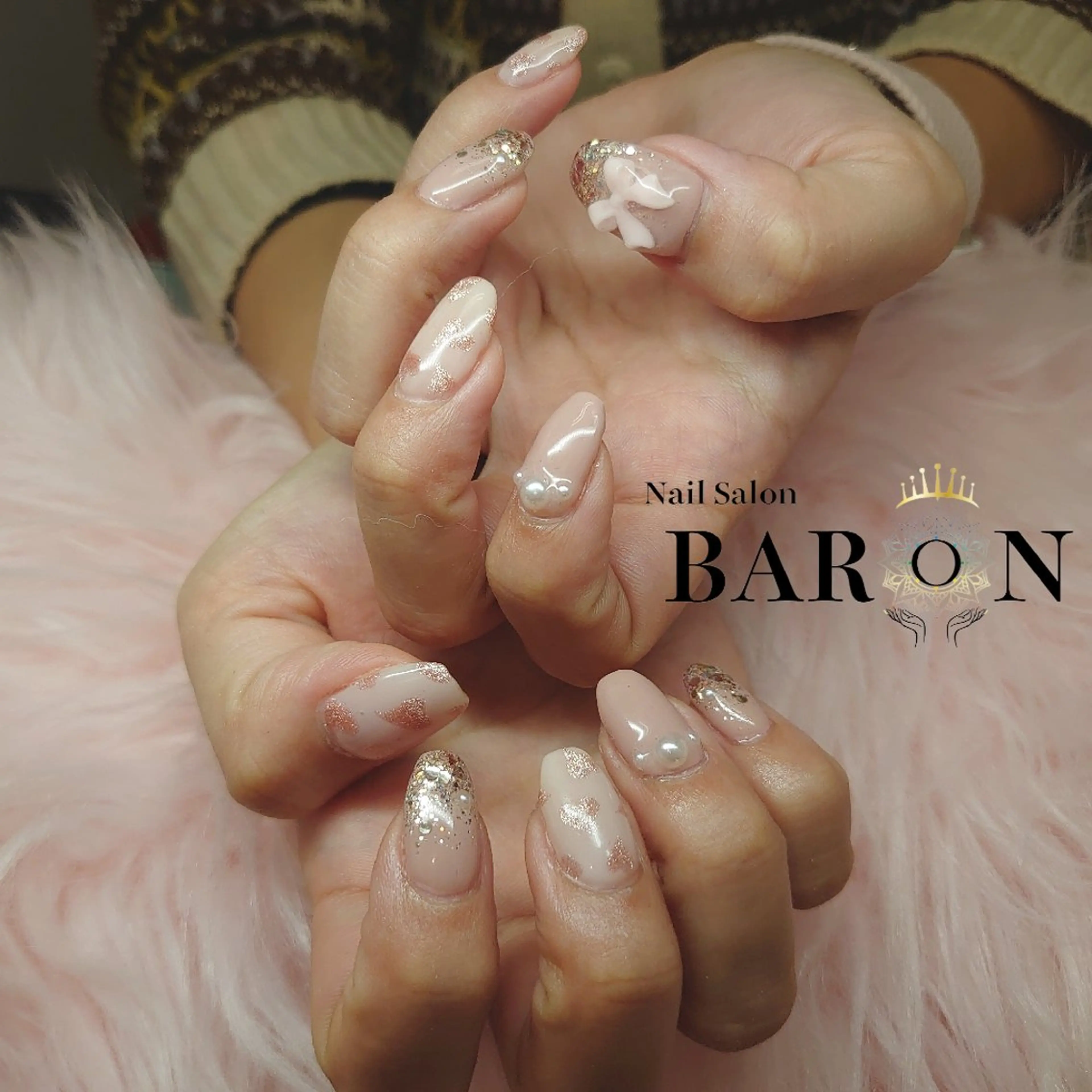 ネイル グラデーション ハート ラメ(グリッター) ラメグラデーション 持ち込み ♛BARON♛ AOIのネイルデザイン