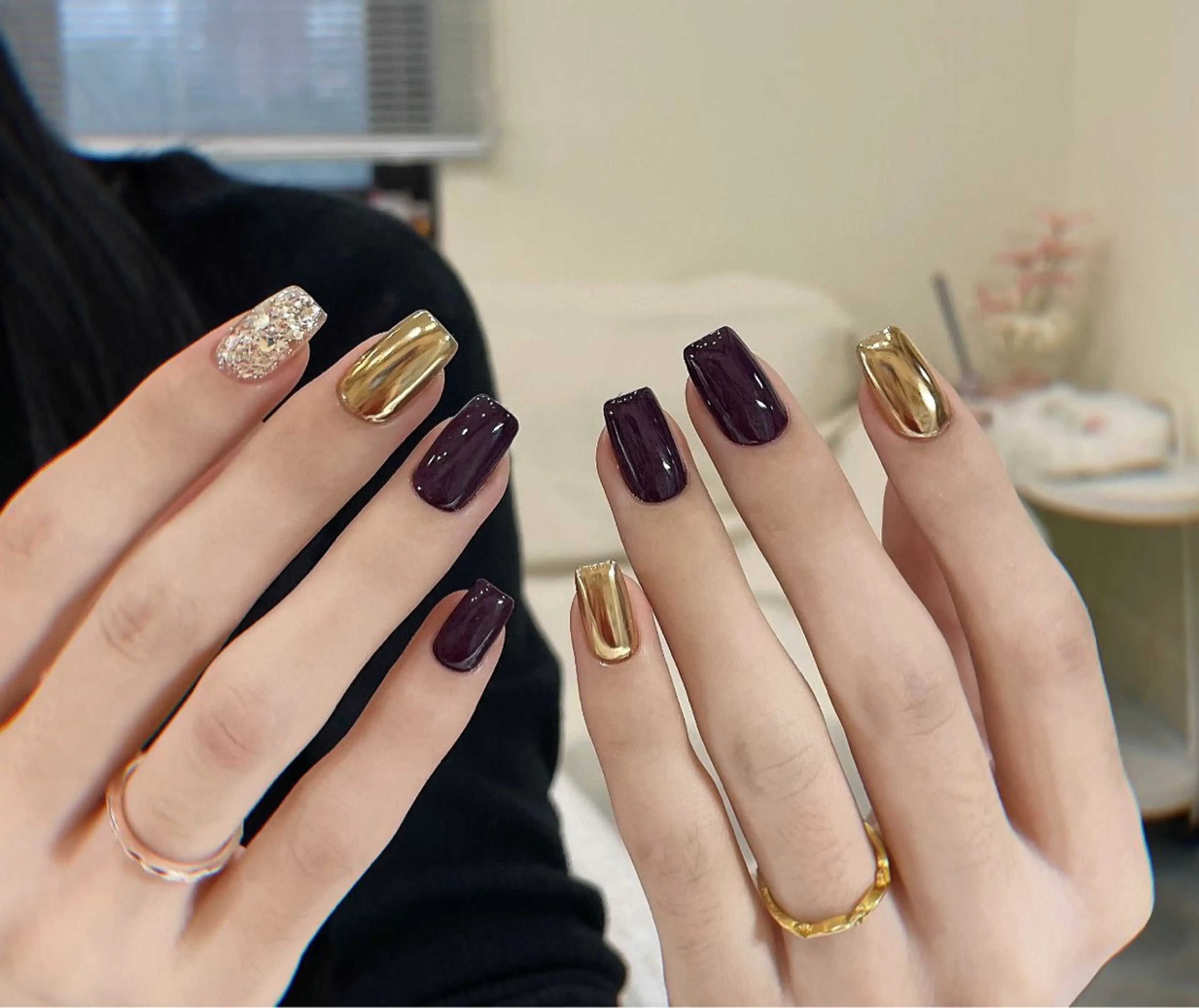 ミディアム ハンドネイル ハンドケア 宮崎 もものネイルデザイン