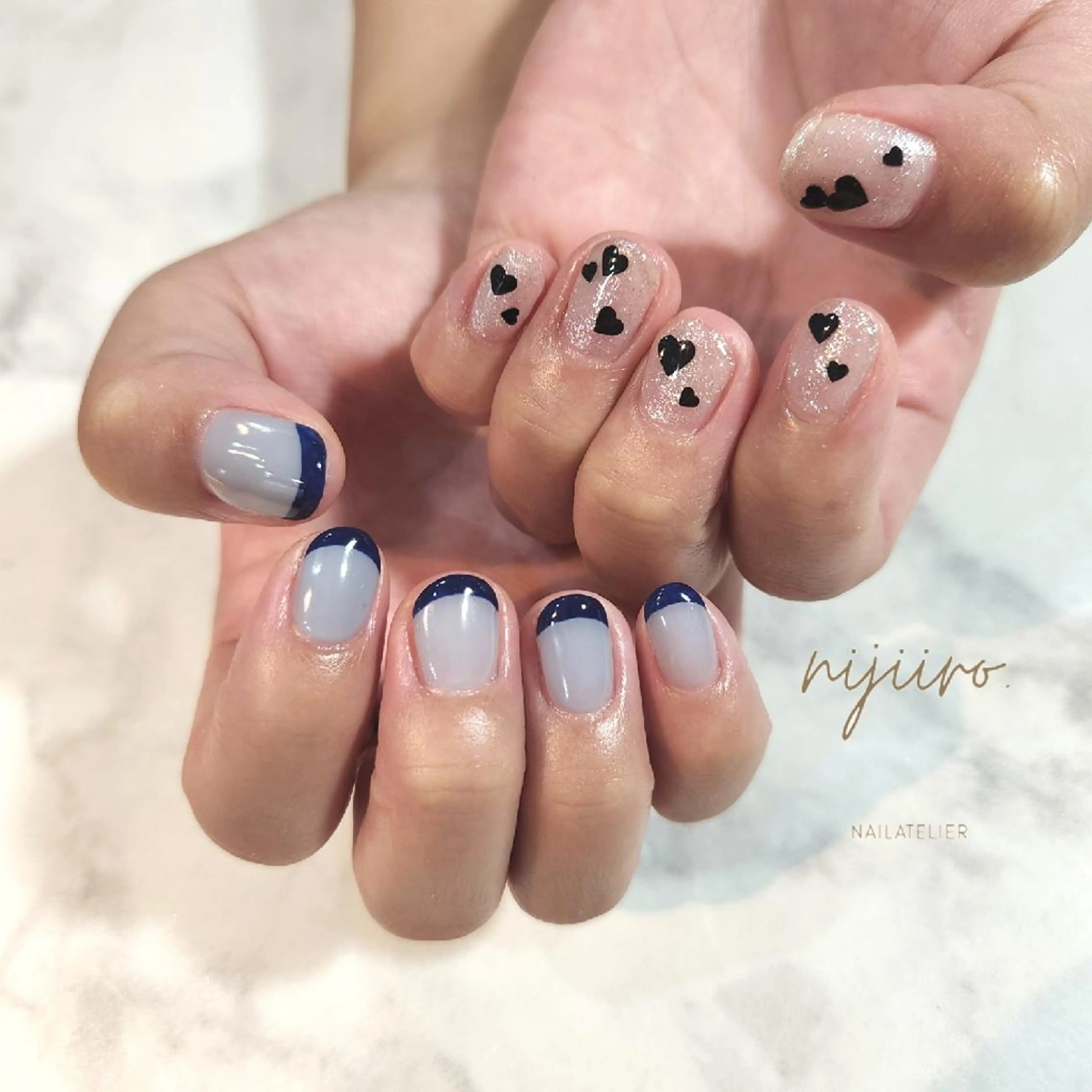 ネイル フレンチネイル ハンドネイル nijiiro🌈 サトウのネイルデザイン