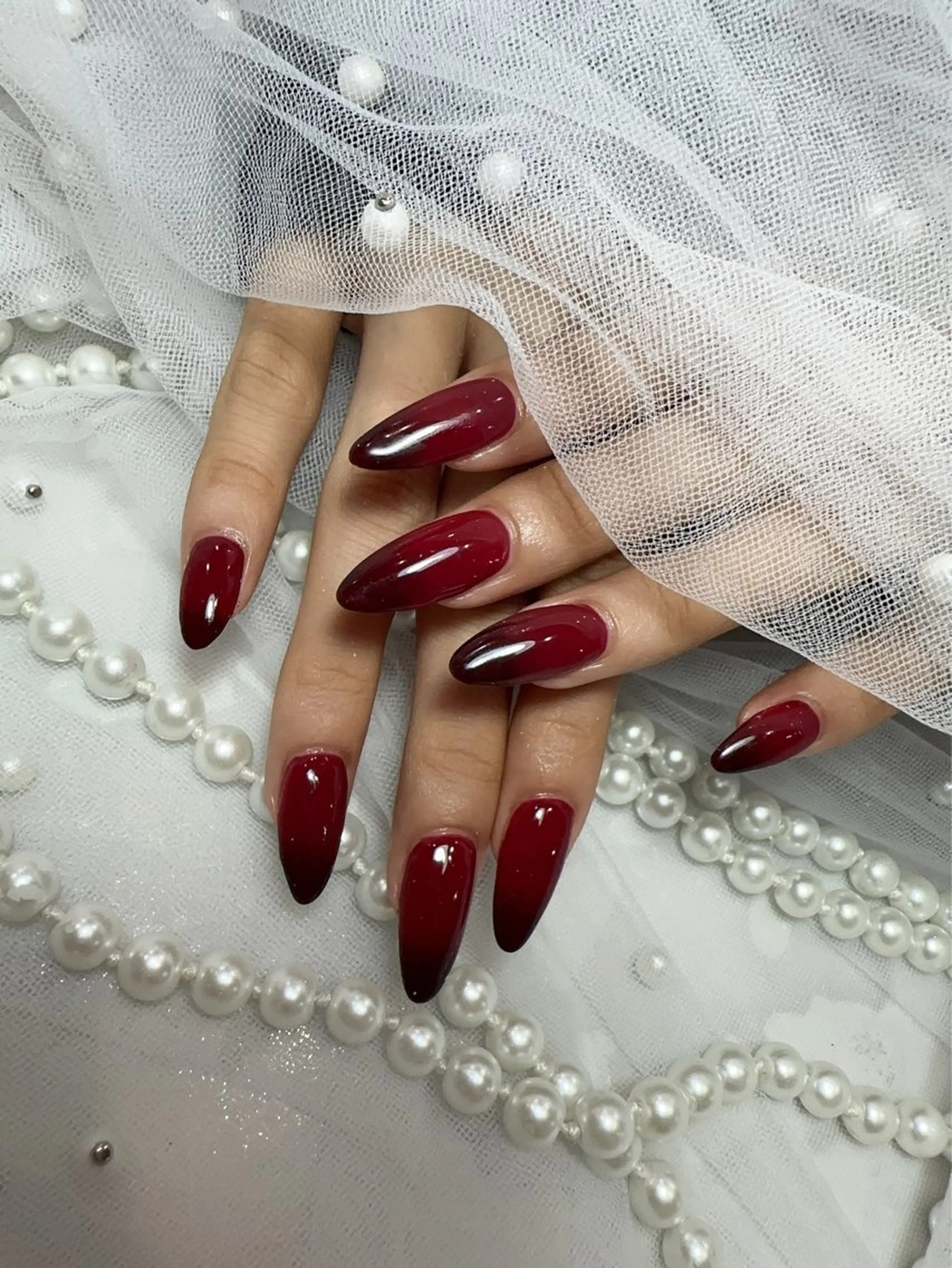 ネイル アートネイル フラッシュネイル フレンチネイル ジェルネイル ガラスフレンチ ハンドネイル You&Me Miyuのネイルデザイン