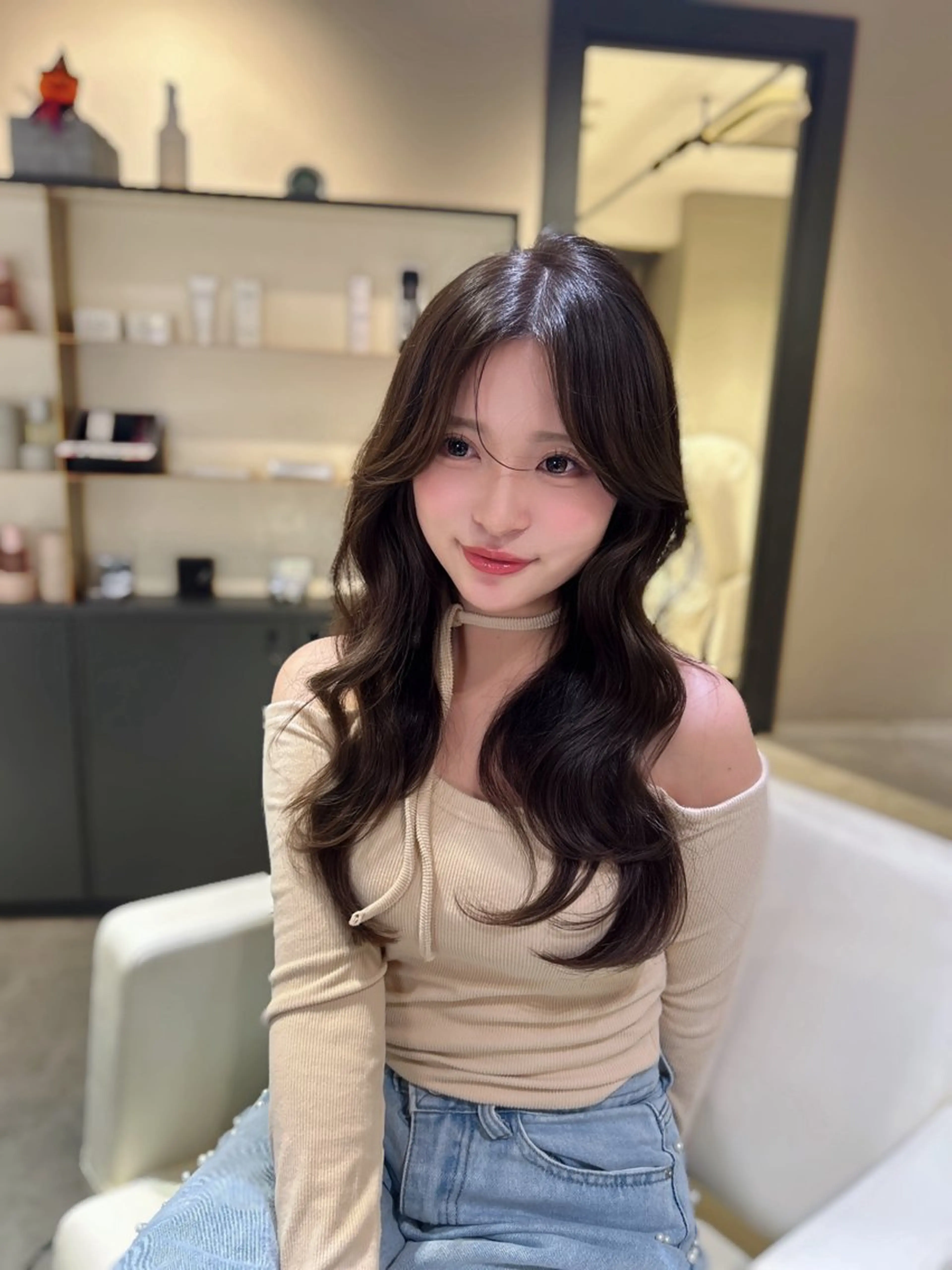 セミロング カット ヘアカラー トリートメント 奥田 蓮のヘアスタイル