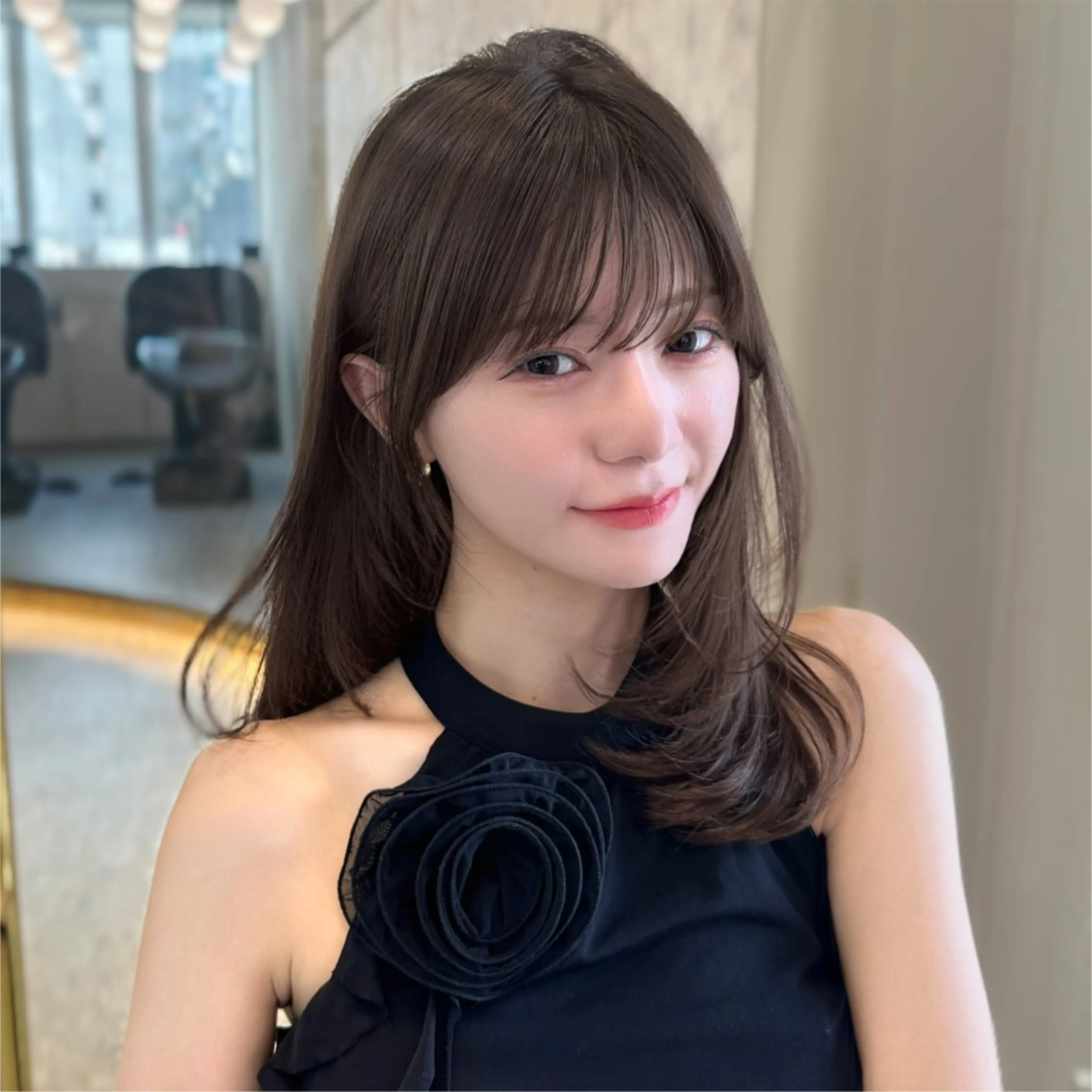 セミロング カラー ベージュカラー ヘーゼル 韓国風ヘア レイヤーカット カット ヘアカラー トリートメント 新宿/韓国風レイヤー 髪質改善/渋谷直樹のヘアスタイル