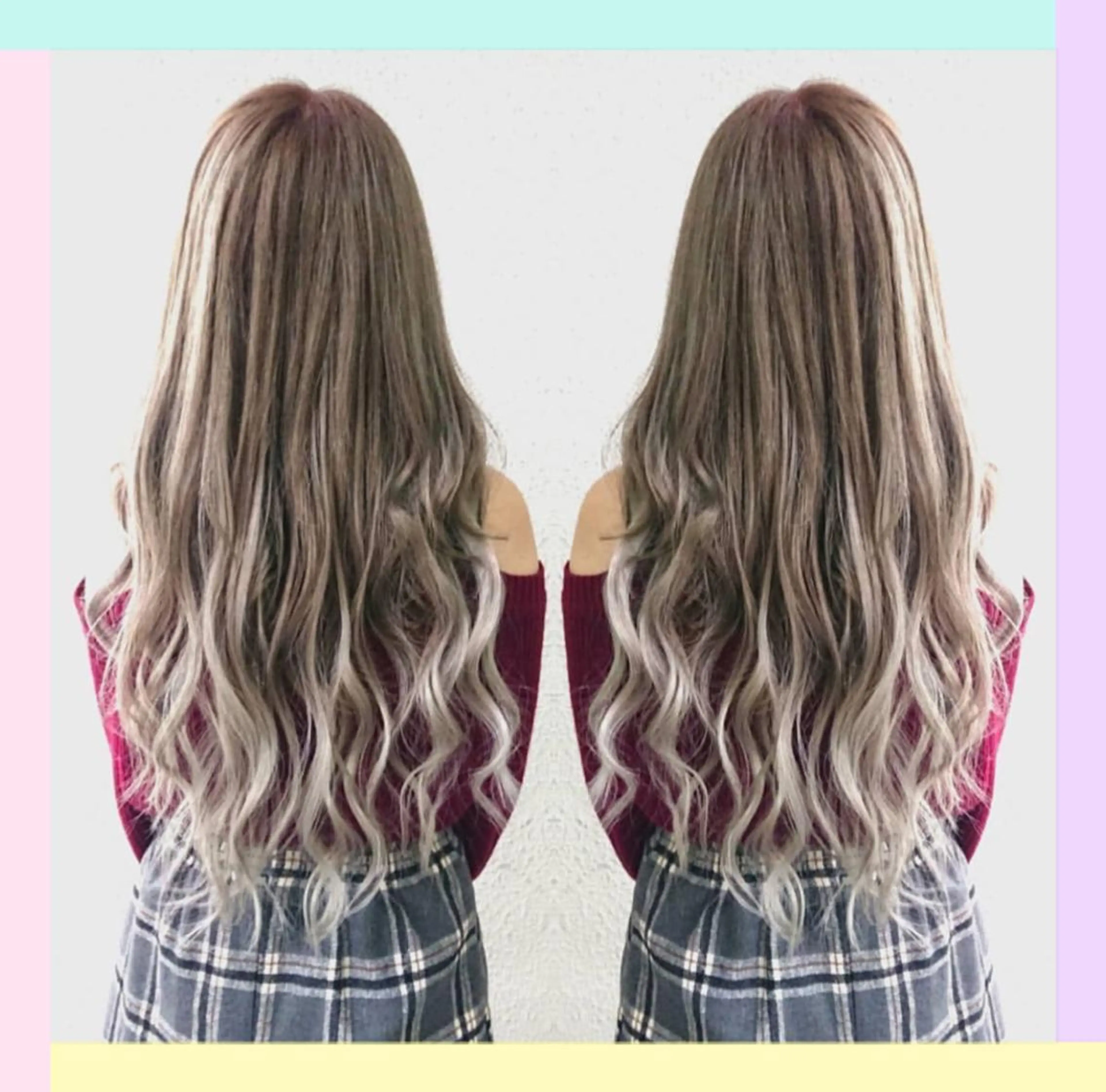 ロング カラー カット ヘアカラー エクステ れん/ハイトーン /エクステ/韓国風のヘアスタイル