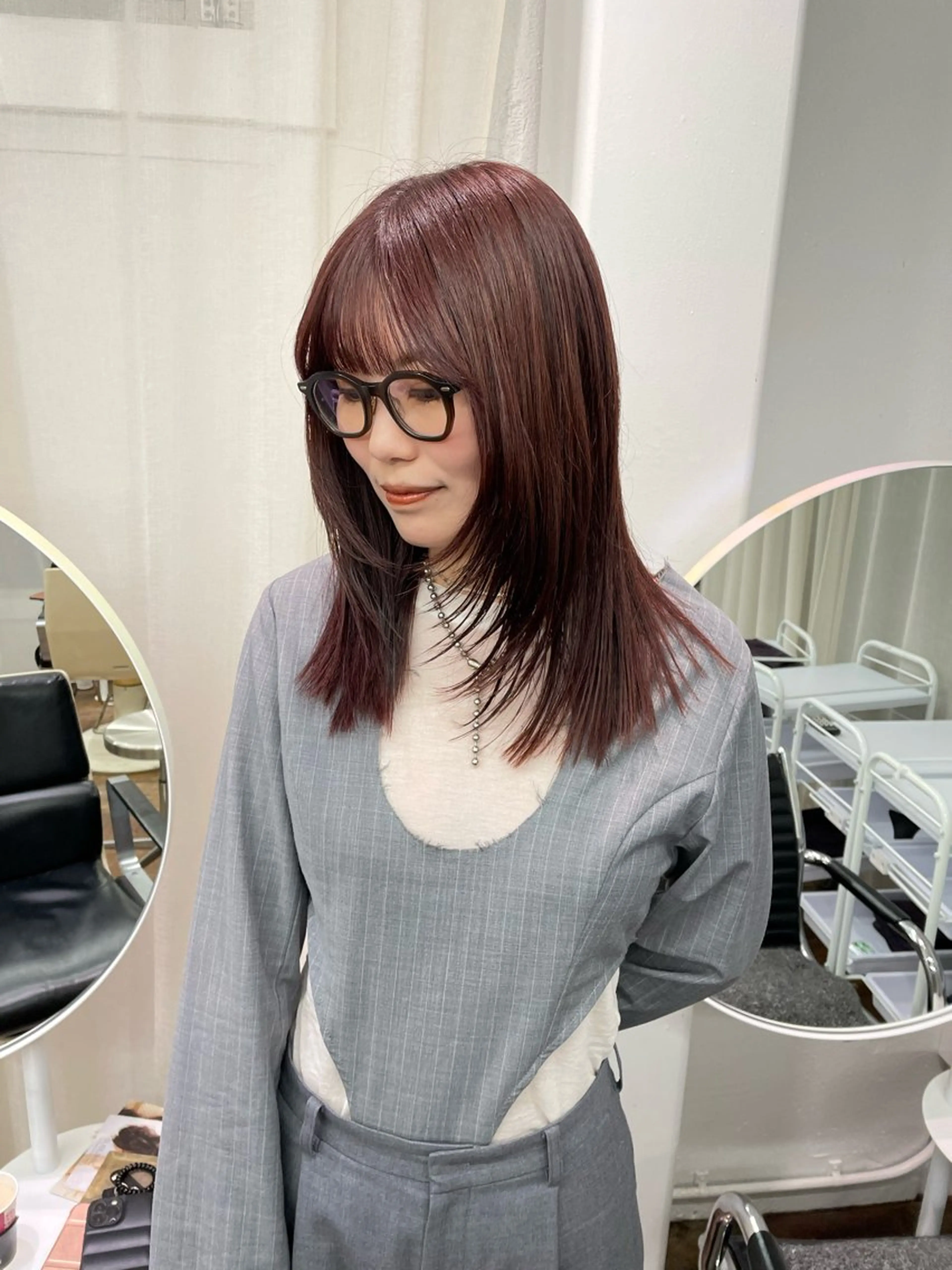 セミロング カラー カット ヘアカラー トリートメント レイヤーカット🎀 kanaのヘアスタイル