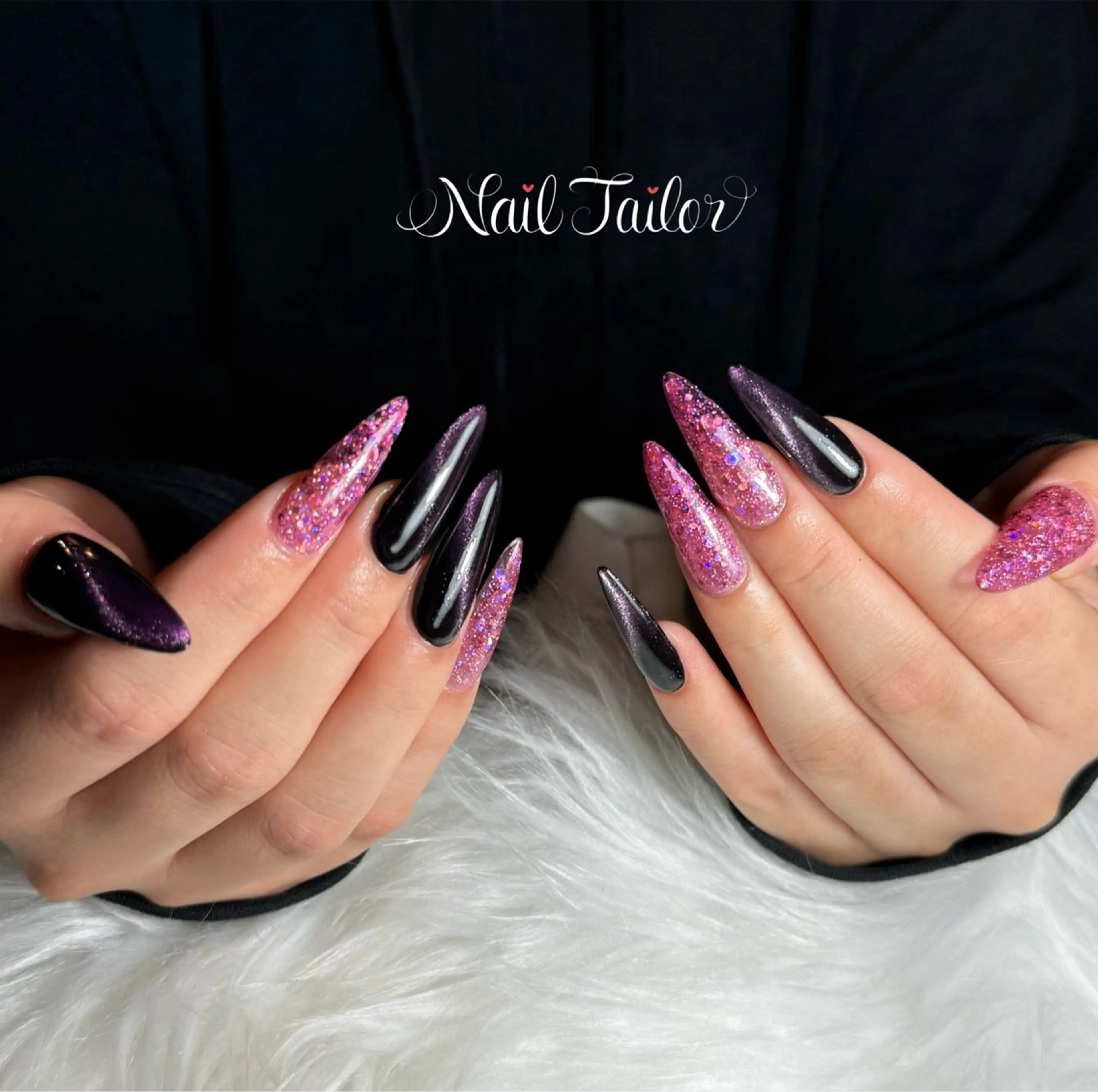 ネイル 長さ出し ホログラムネイル キラキラネイル ロングネイル ワンカラーネイル 〜Nail Tailor〜 ネイルテイラー所属・NailTailor ネイルテイラーのネイルデザイン