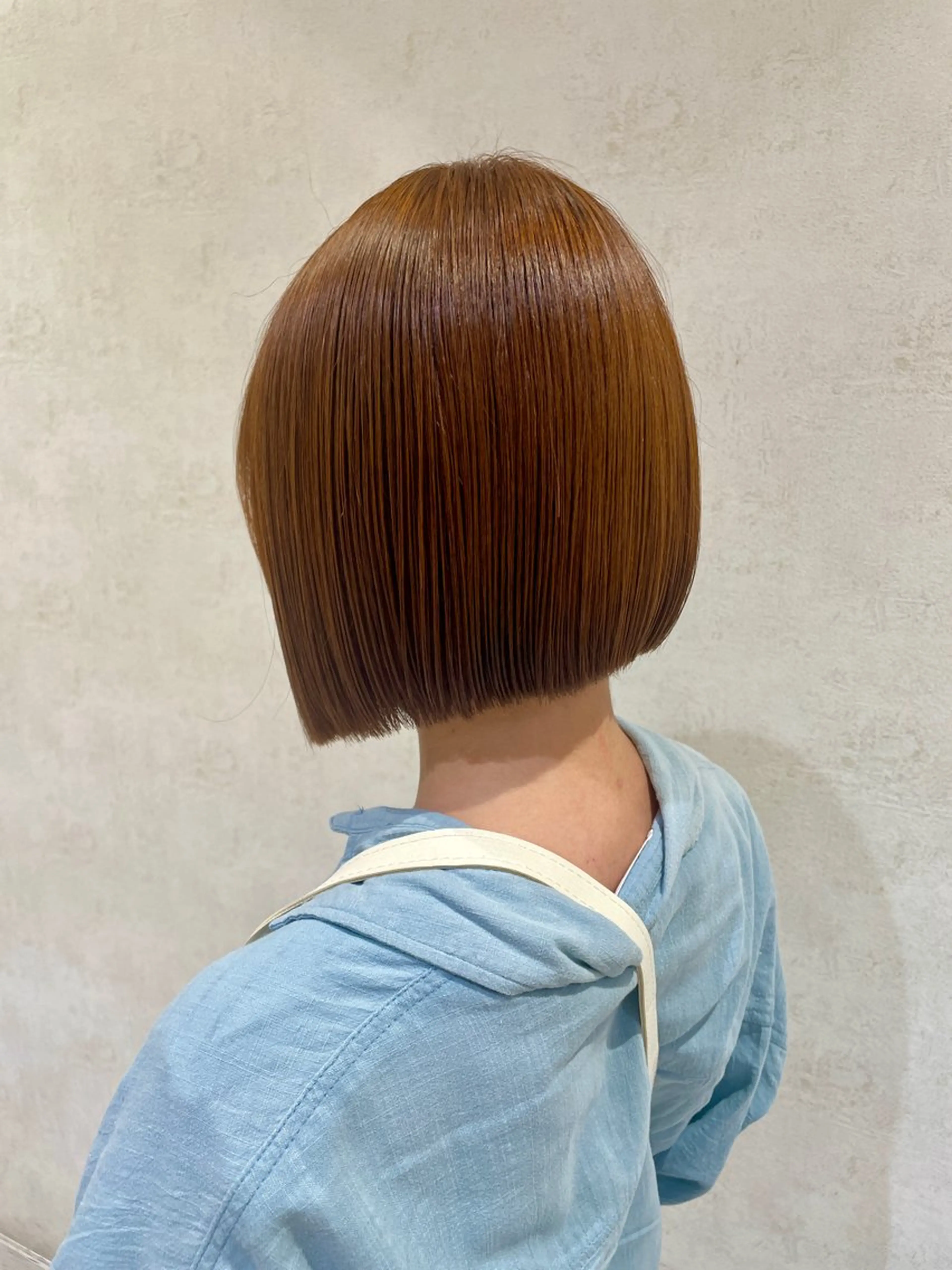ミディアム カラー ブリーチ ブリーチなしカラー オレンジ カット ヘアカラー カラー/レイヤー/ 髪質改善/PAAQのヘアスタイル