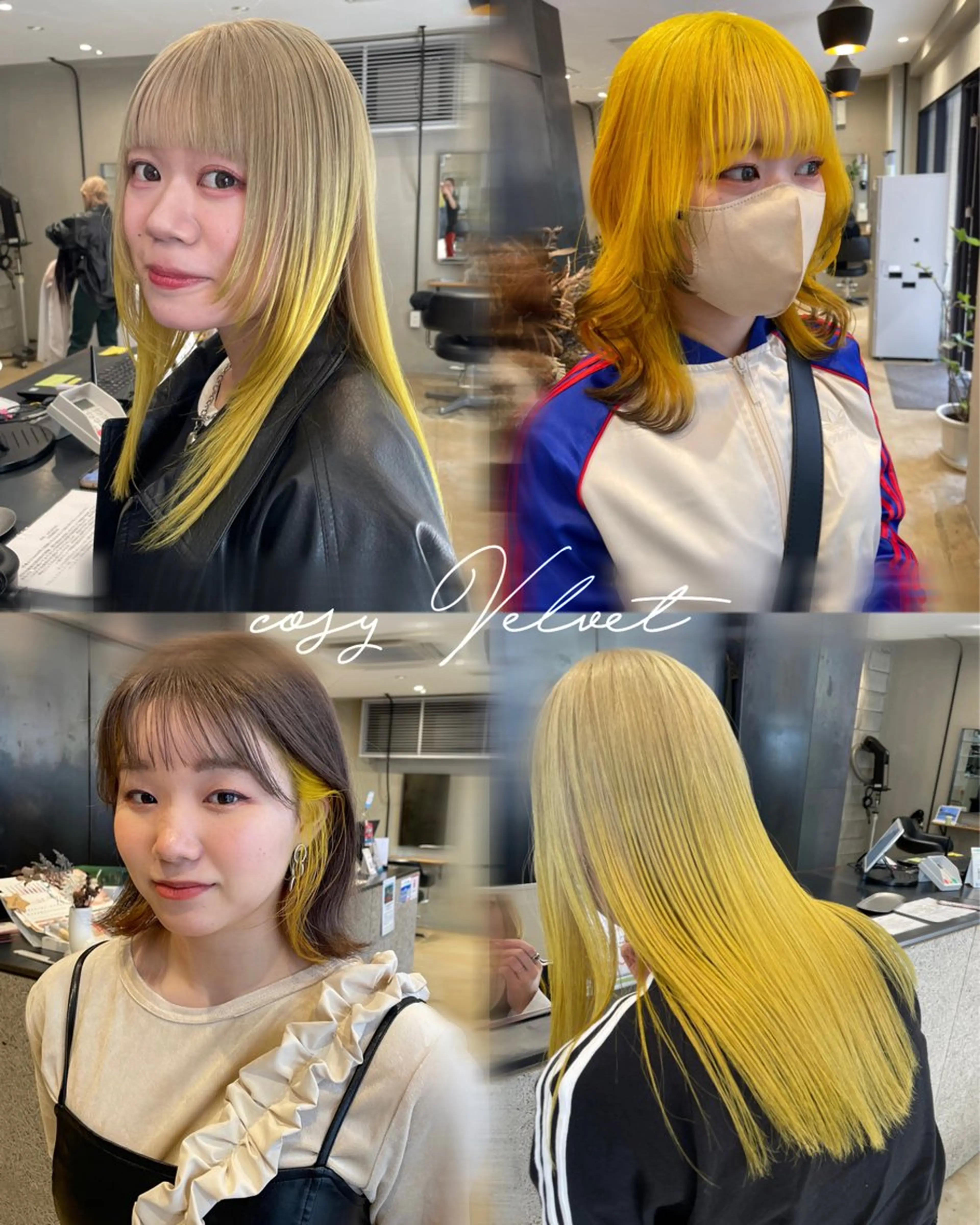 ミディアム カラー イエローカラー 博多/ブリーチ/レイ ヤーカット/莉子のヘアスタイル