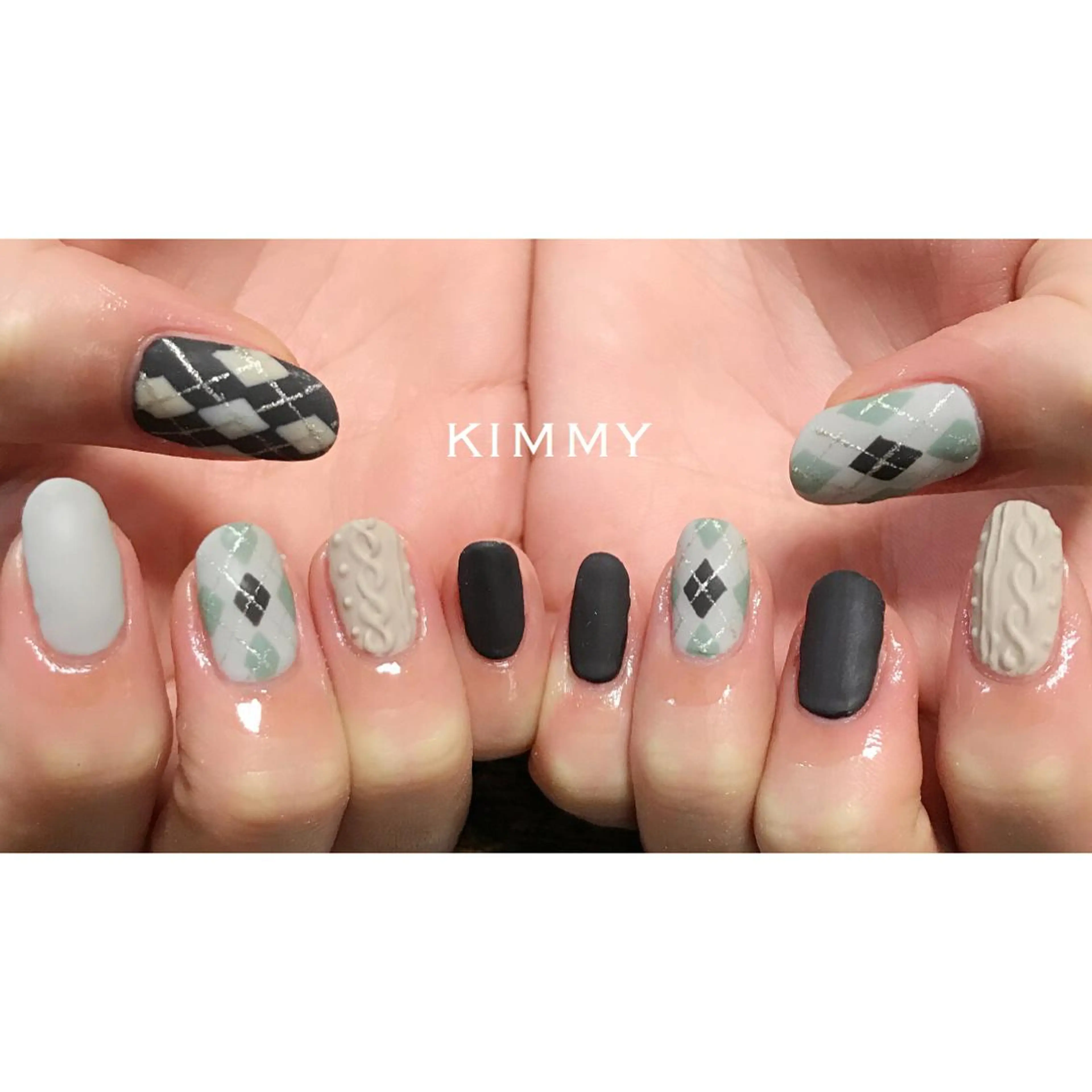 ネイル マットネイル ハンドネイル kimmy nailsのネイルデザイン