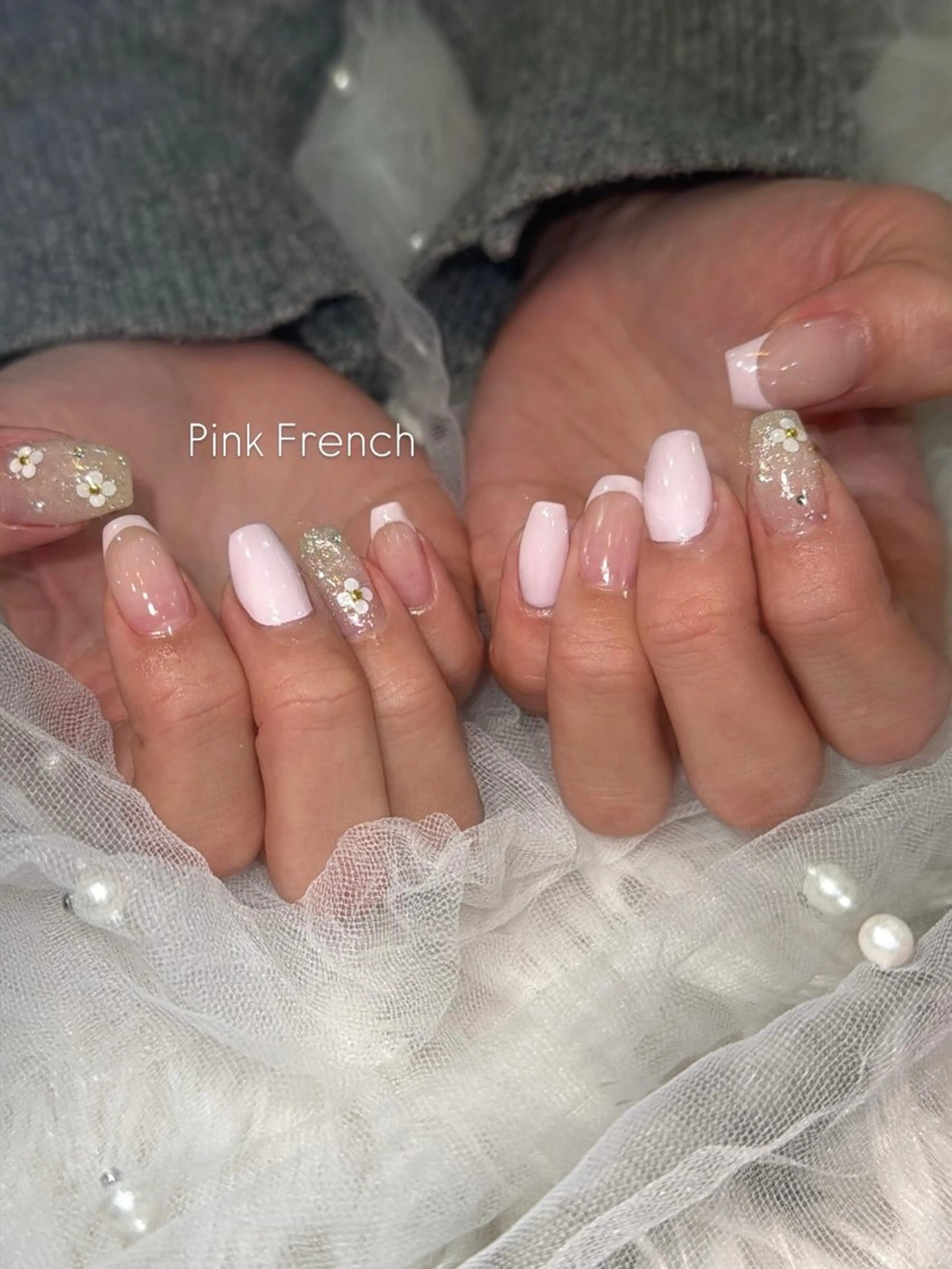 ネイル フラッシュネイル フラッシュマグ フットネイル フレンチネイル 韓国ネイル ハンドネイル SAKU  nail[サクネイル]所属・SAKU nail 作島茜のネイルデザイン