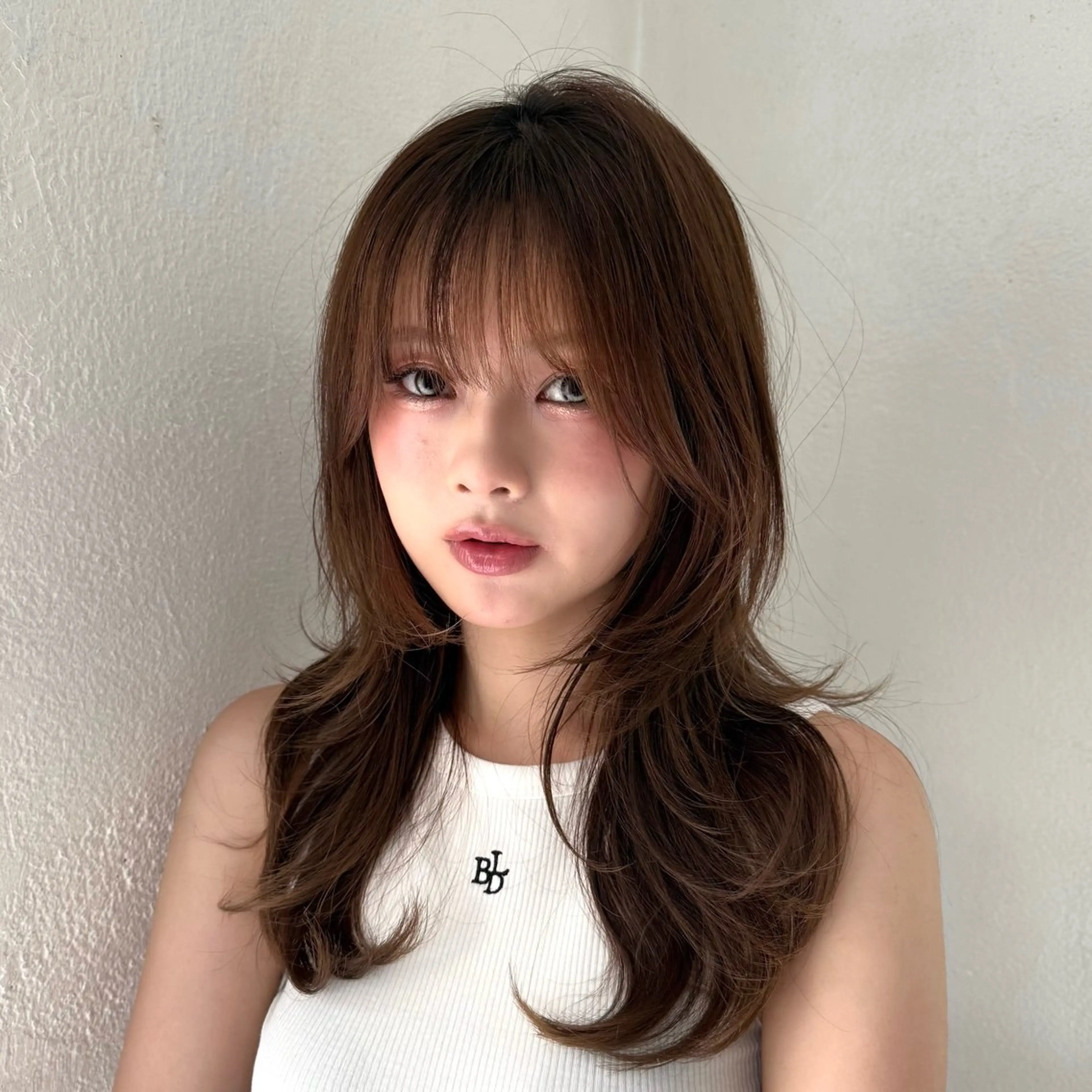 ロング カット ヘアカラー トリートメント 髪質改善|透明 感カラー🩵レイヤーのヘアスタイル