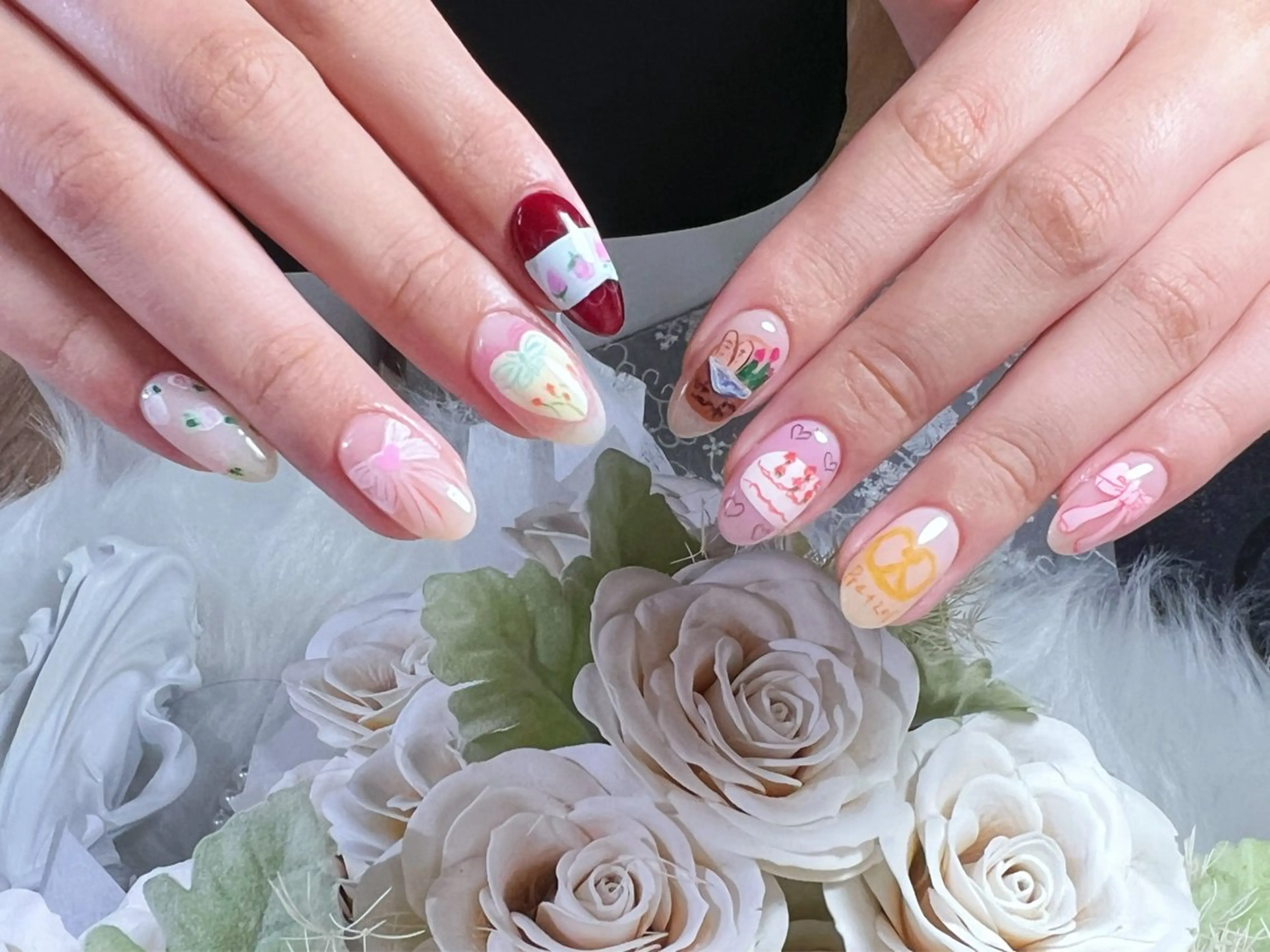 ネイル ロングネイル 持ち込み スカルプネイル ワンホンネイル ハンドネイル Painty所属・Painty nailのネイルデザイン