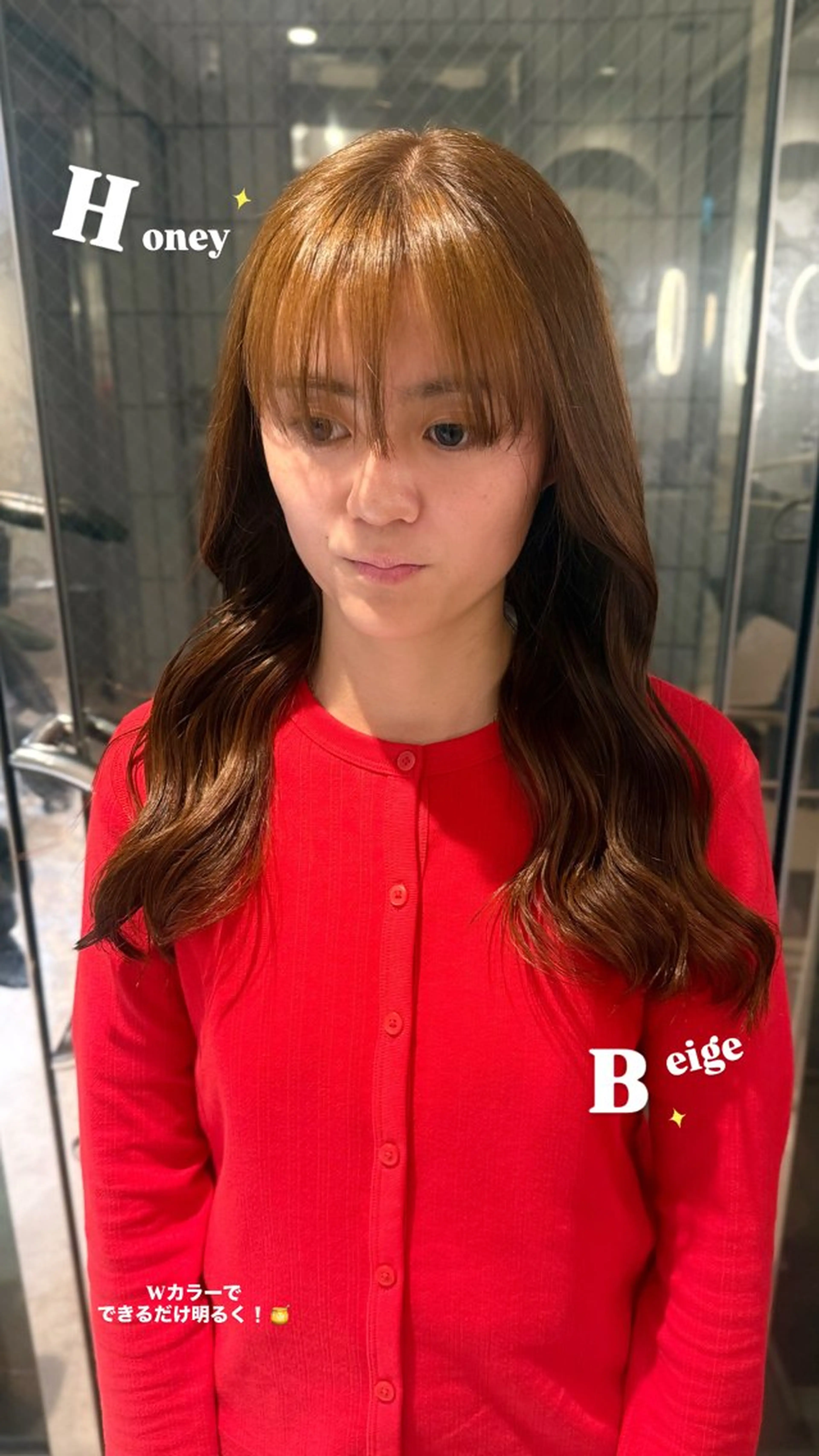 セミロング カラー ブリーチ ブリーチなしカラー ヘアカラー ᴍᴏᴇ ‎ 〈 en. 〉のヘアスタイル