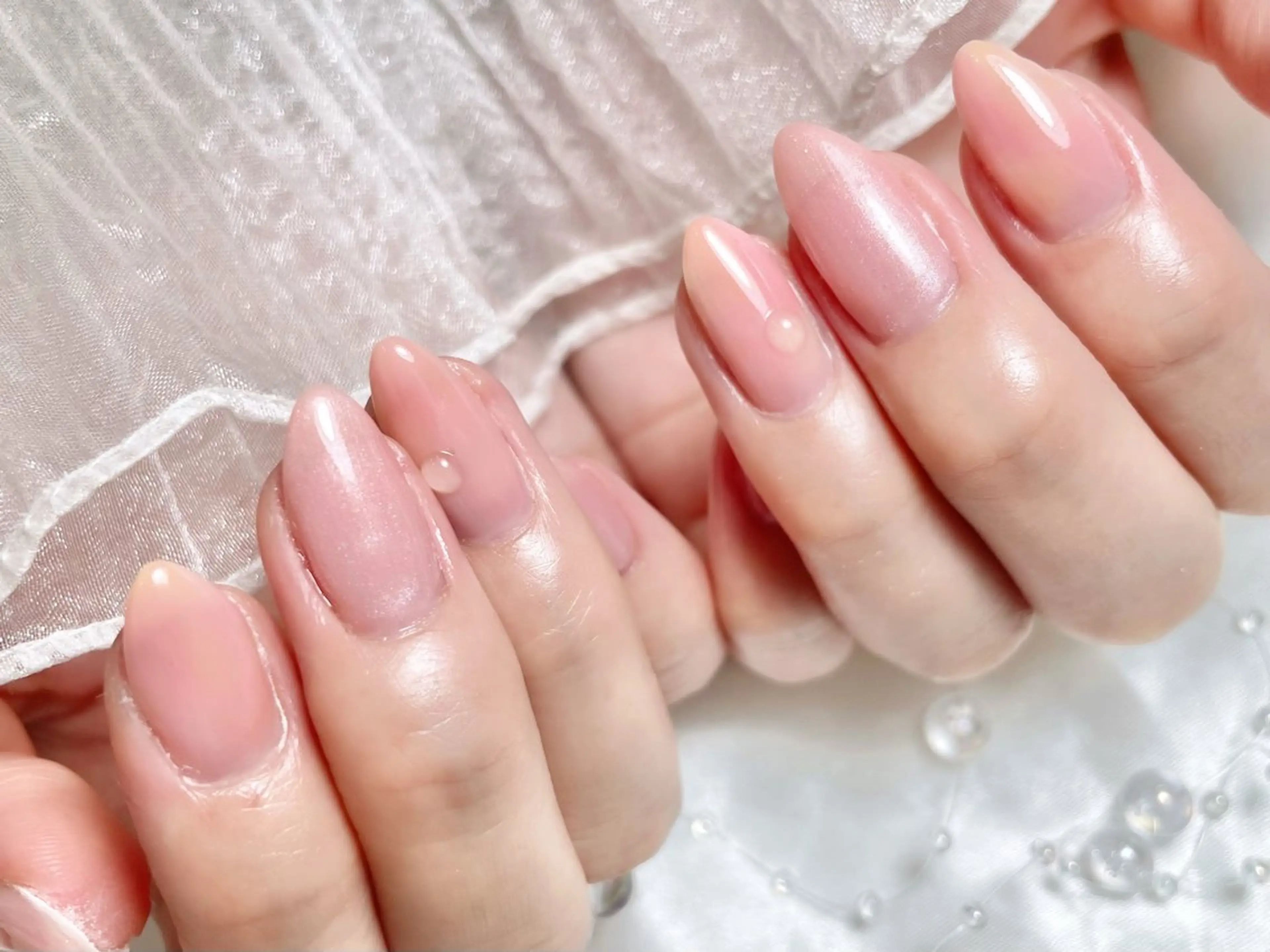 ネイル ジェルネイル ニュアンスネイル パラジェル 夏ネイル ハンドネイル ゆりか ジョアアンジェ福島のネイルデザイン