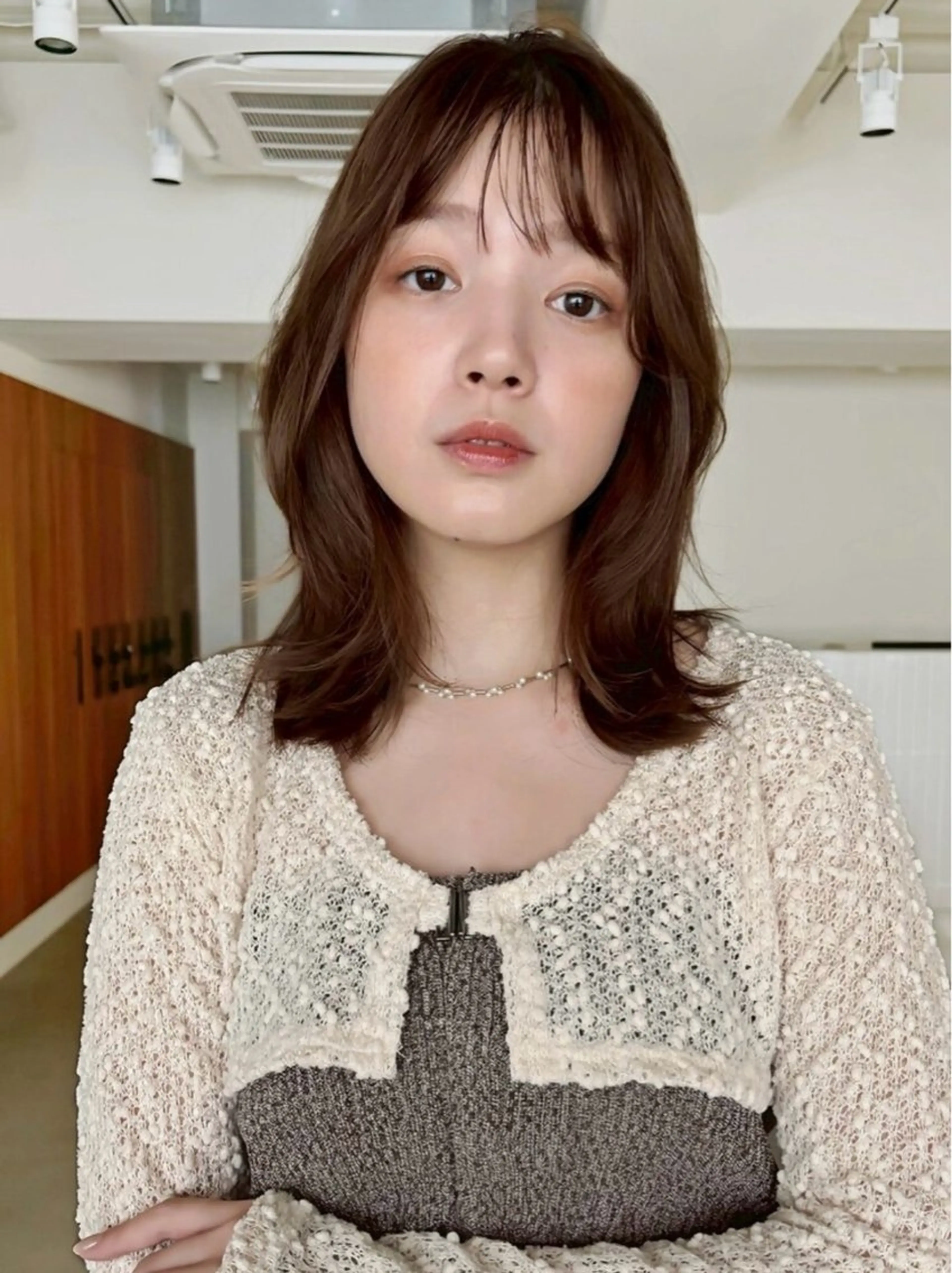 ミディアム カラー 切りっぱなしボブ ベージュカラー ブリーチ ダブルカラー グレージュ カット ヘアカラー トリートメント 小顔矯正/レイヤー 透明感カラー✨生真のヘアスタイル