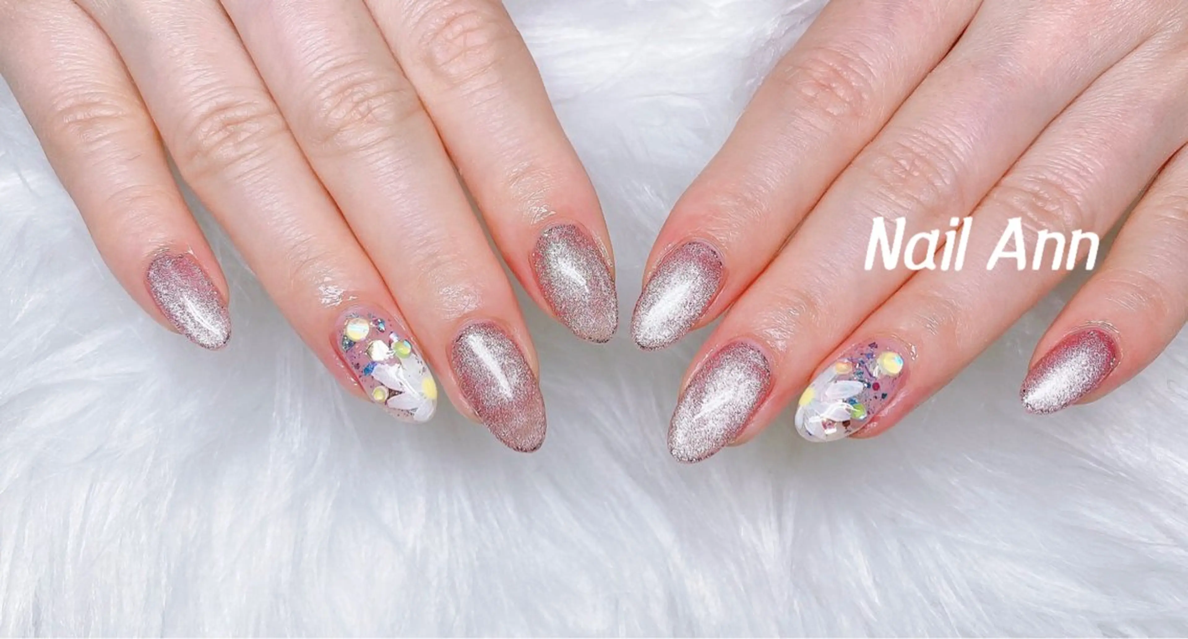 ネイル 長さ出し フットネイル ジェルネイル 韓国ネイル マグネットネイル ハンドネイル Nail Annのネイルデザイン
