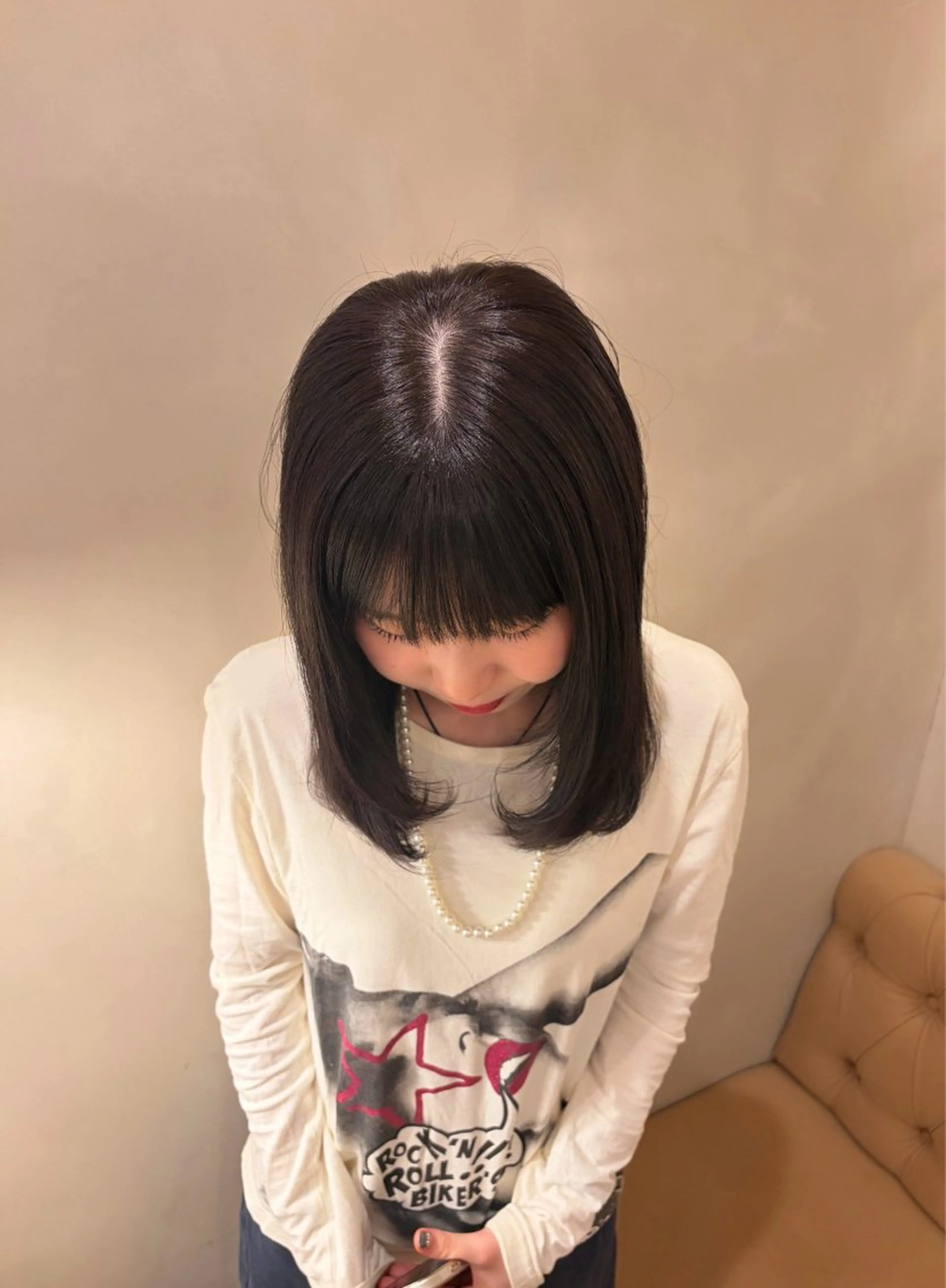 ミディアム カラー アッシュ 縮毛矯正募集🪷 miyuのヘアスタイル