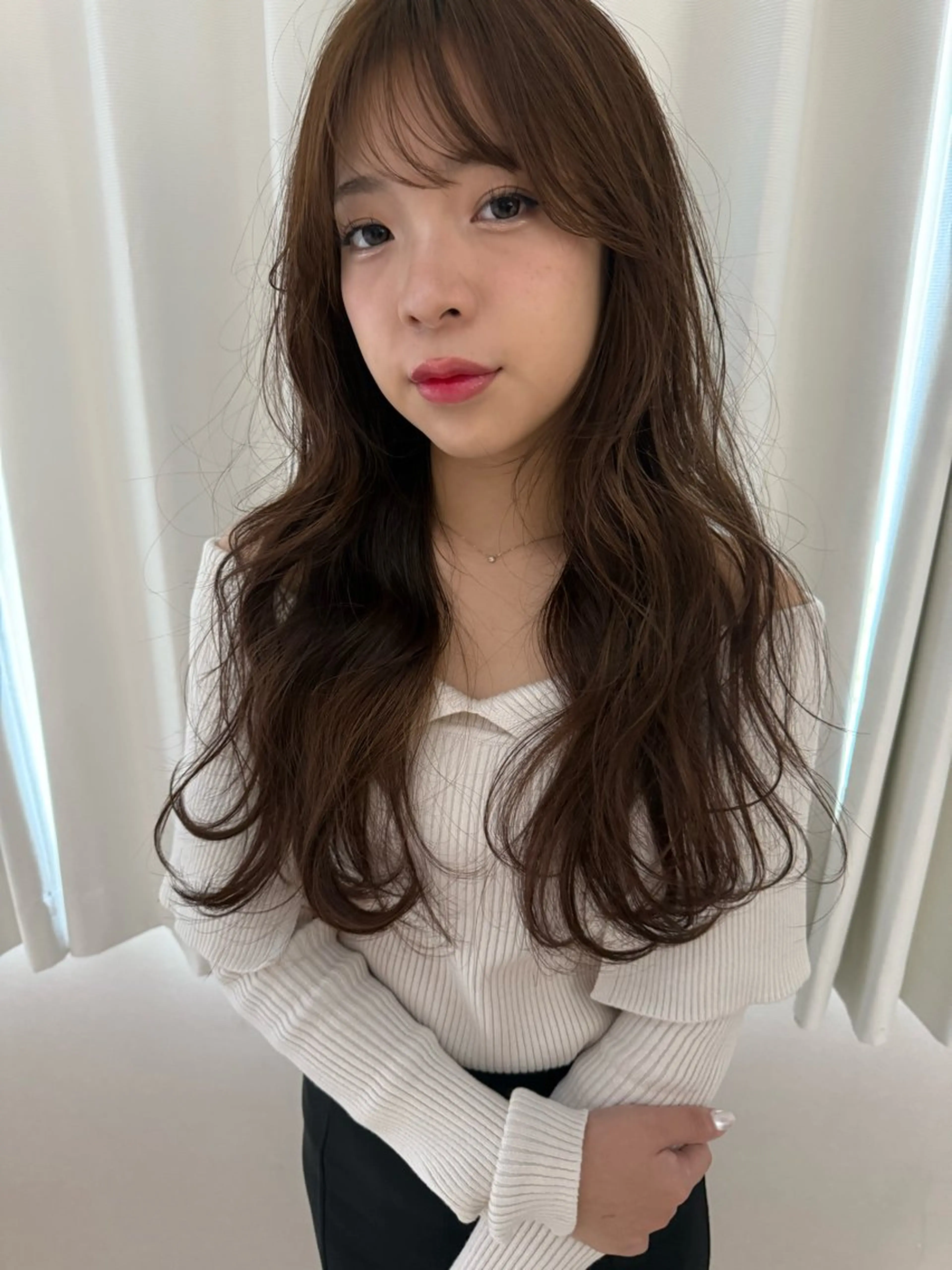 ロング ボブ 髪質改善 韓国風ヘア レイヤーカット 縮毛矯正 suii..hair designのヘアスタイル