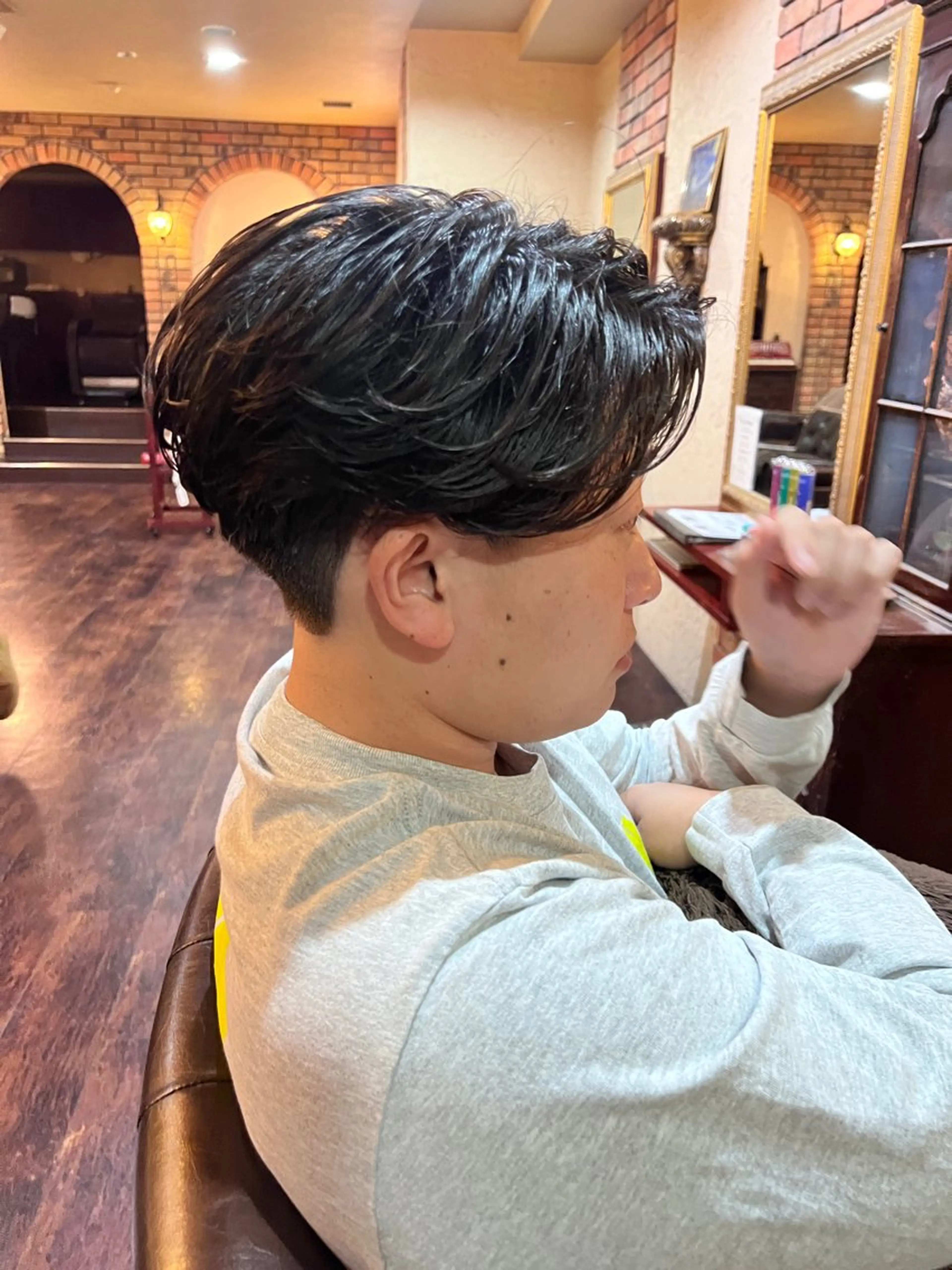 ショート パーマ メンズ カット パーマ 原田 新平／天神のヘアスタイル