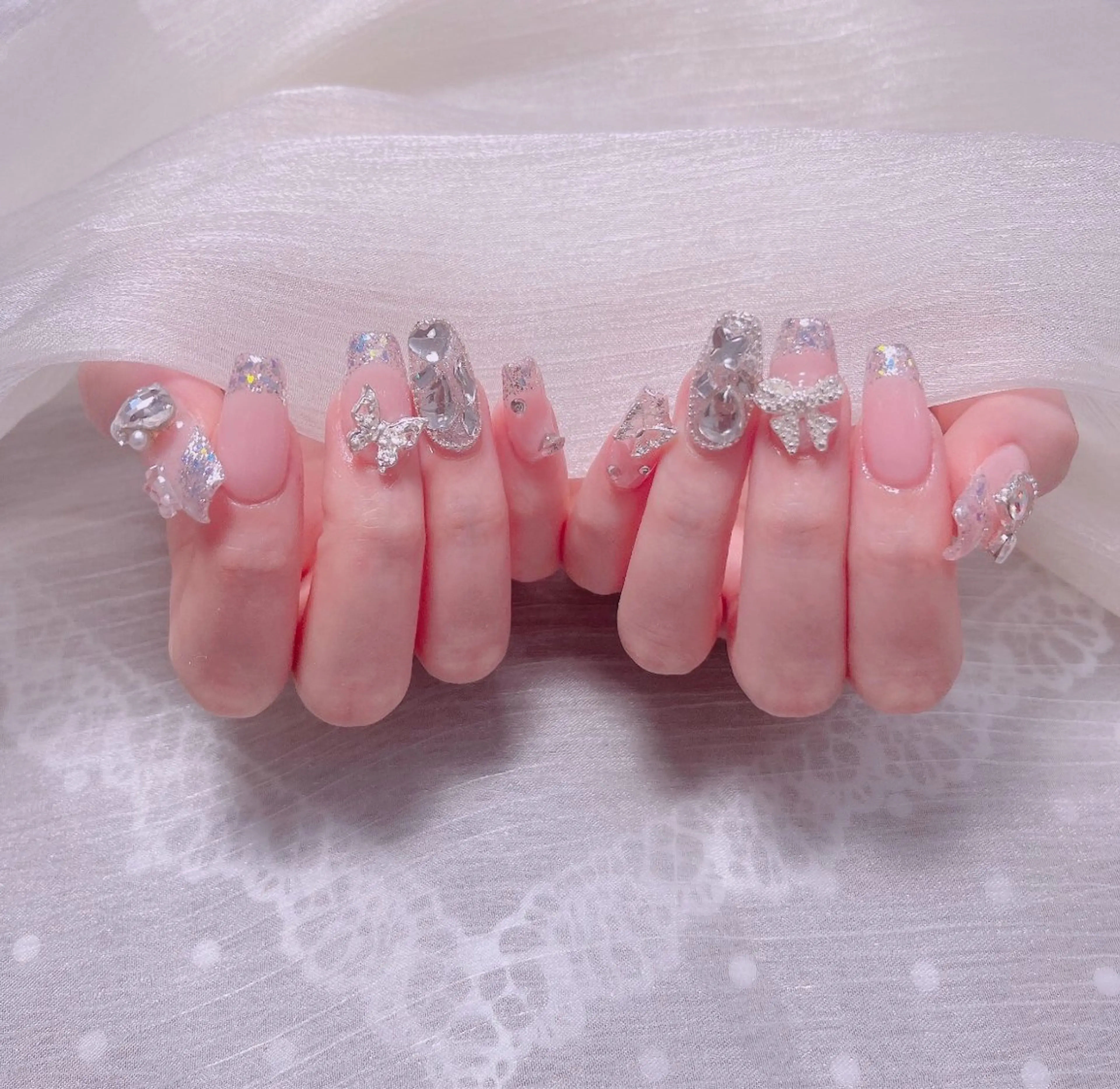 🍒【チップ長さだし】🌸150分持ち込み10本+パーツつけ放題 ❣️ソフトジェルオフ込みの写真